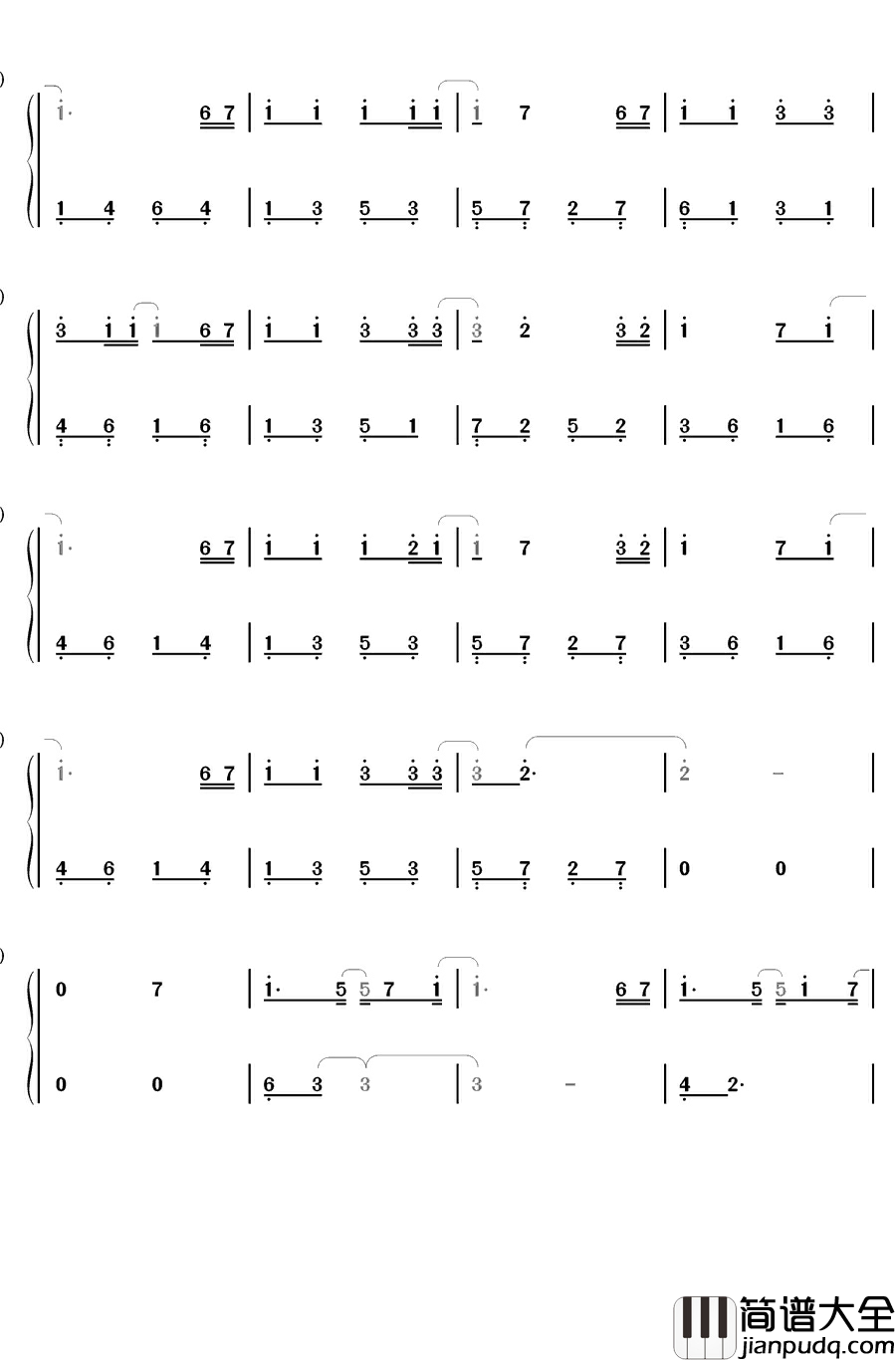 城市猎人片尾曲Suddenly钢琴简谱_数字双手_金宝京