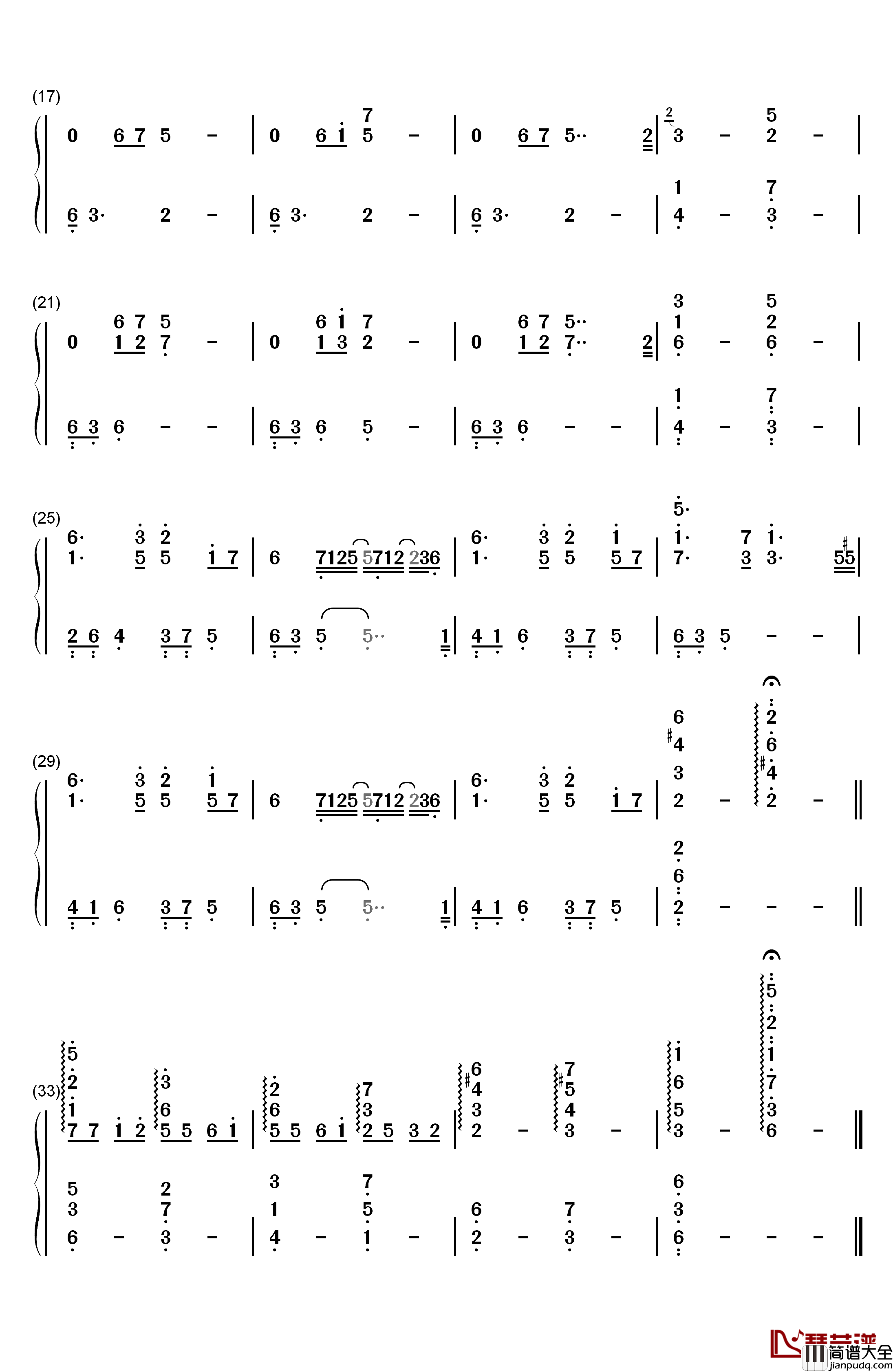 追忆钢琴简谱_数字双手_光宗信吉