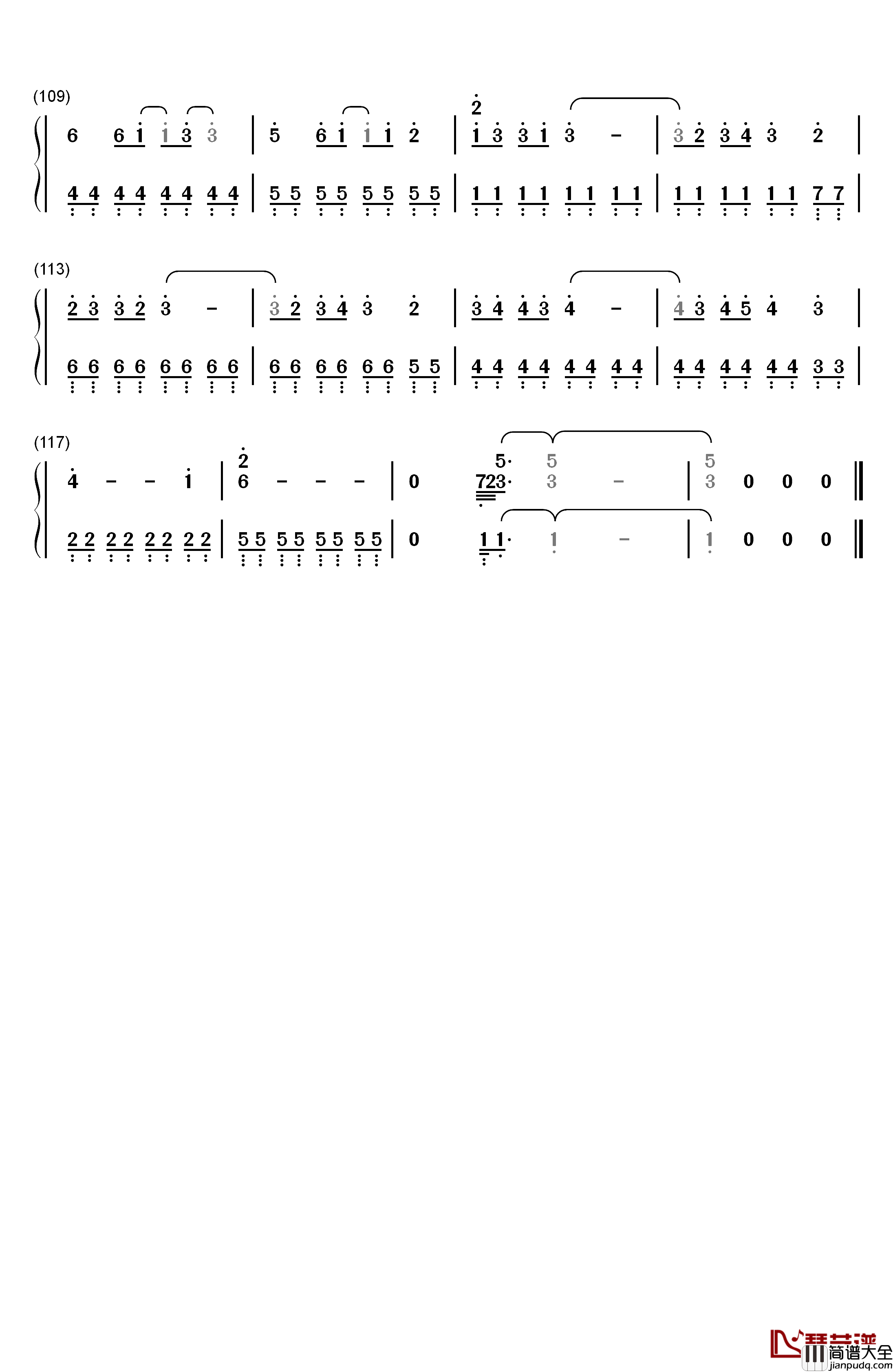 思い出がいっぱい钢琴简谱_数字双手_CoCo