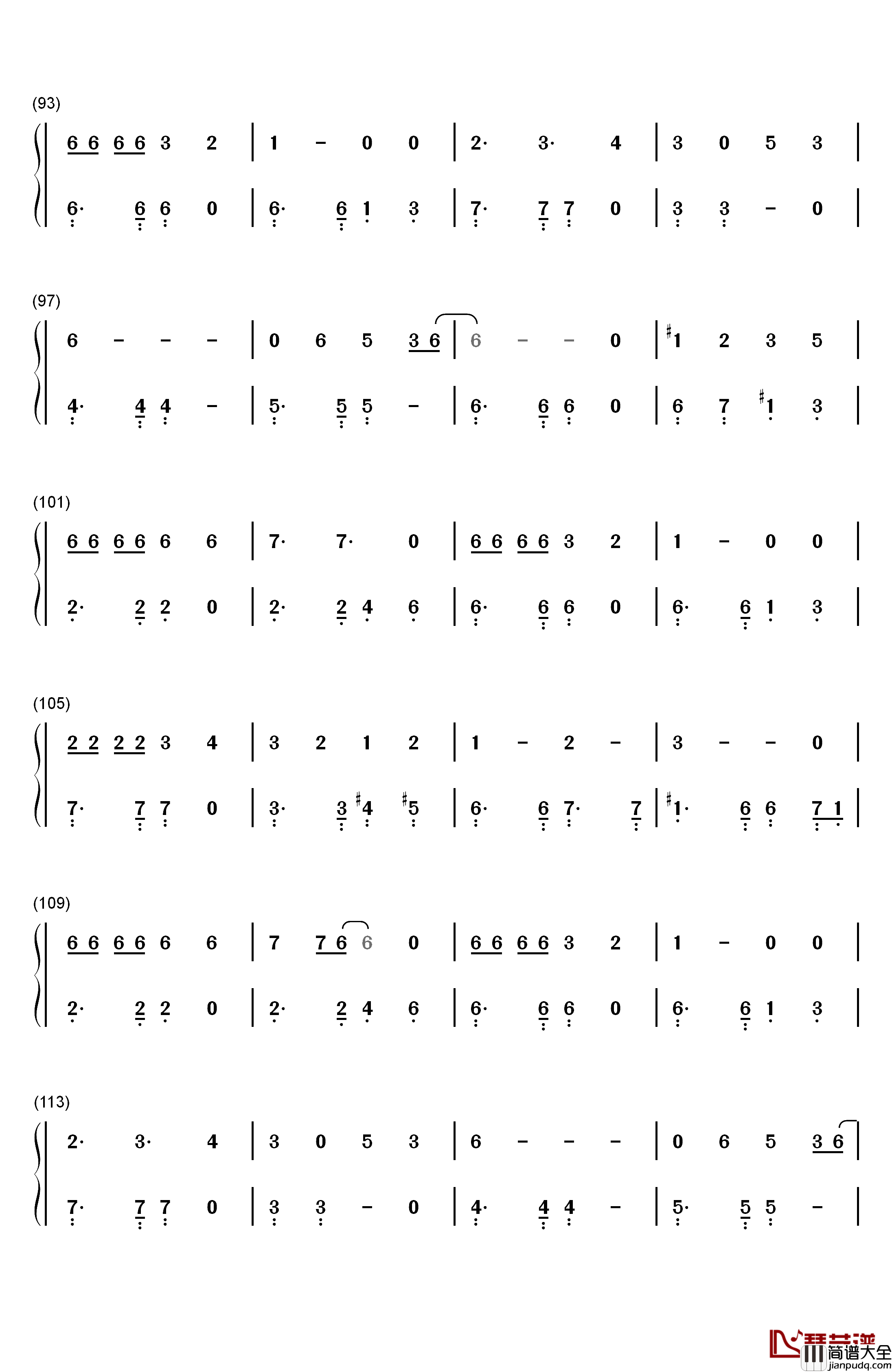 ひなげし钢琴简谱_数字双手_中岛美智代
