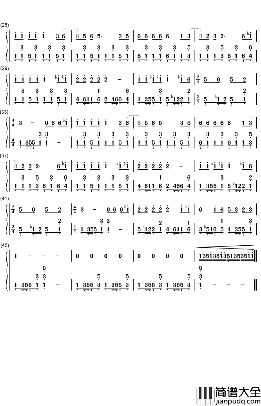 爱钢琴简谱_数字双手_小虎队