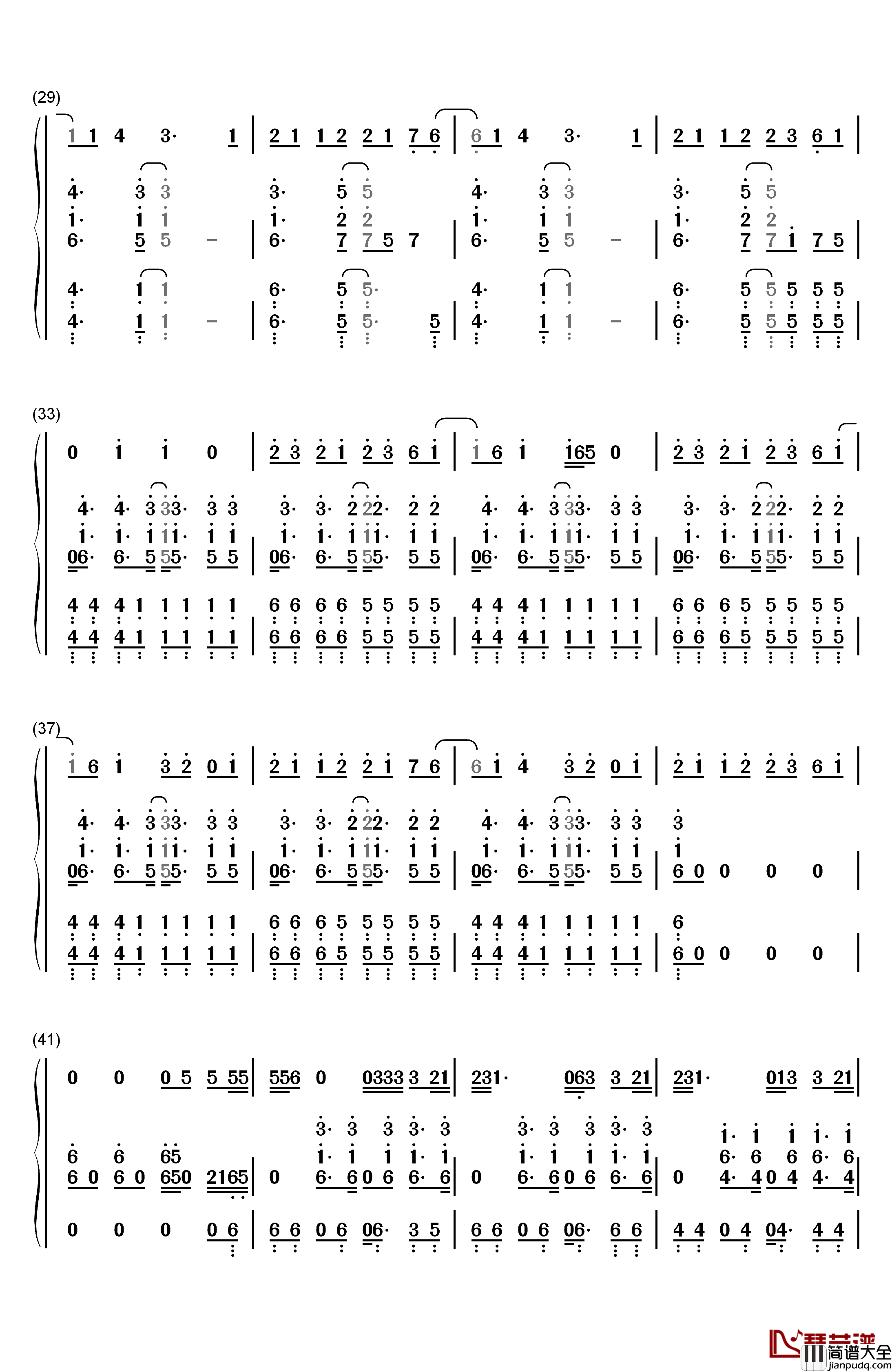 Ghost钢琴简谱_数字双手_Ella_Henderson
