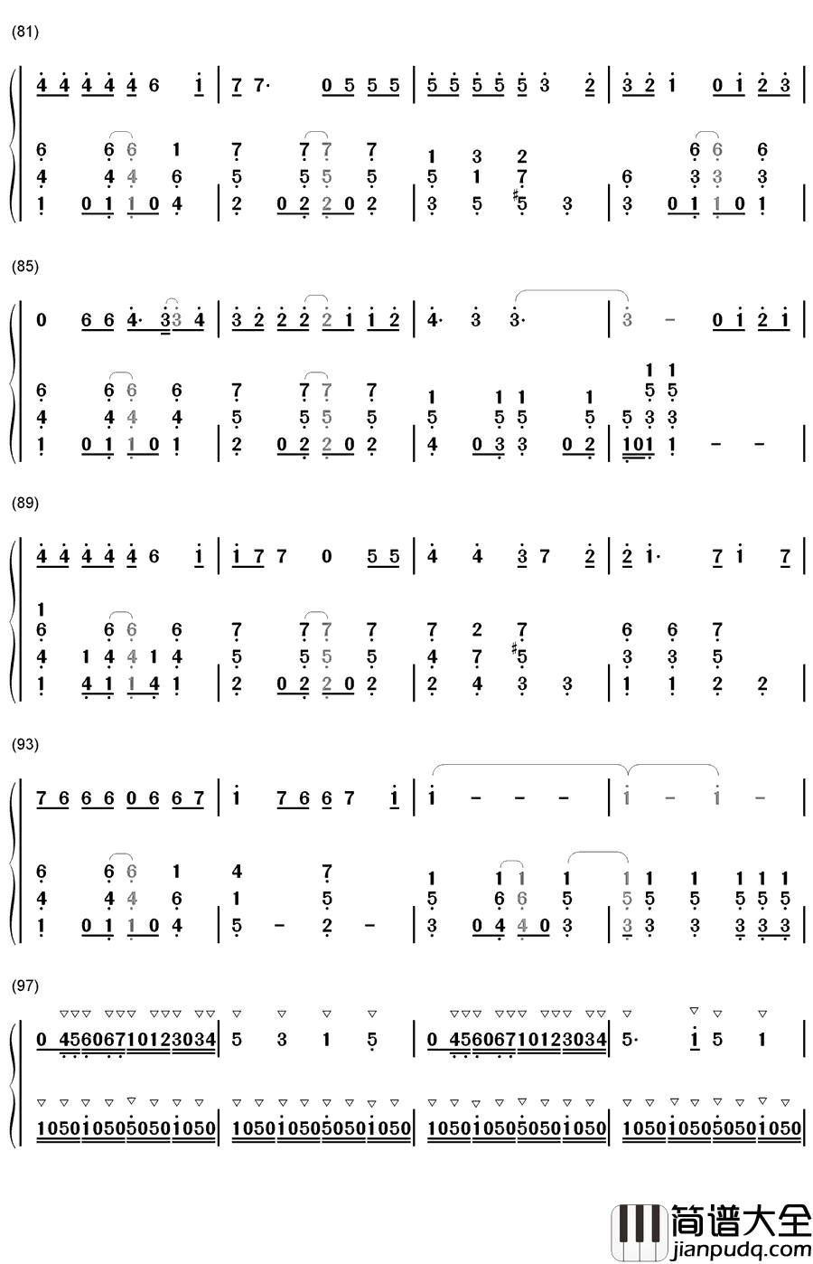 光と影のロマン钢琴简谱_数字双手_宇德敬子