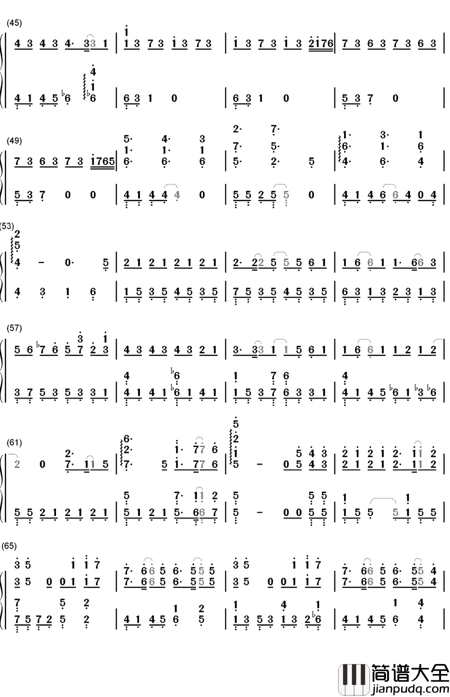 好好过钢琴简谱_数字双手_胡歌
