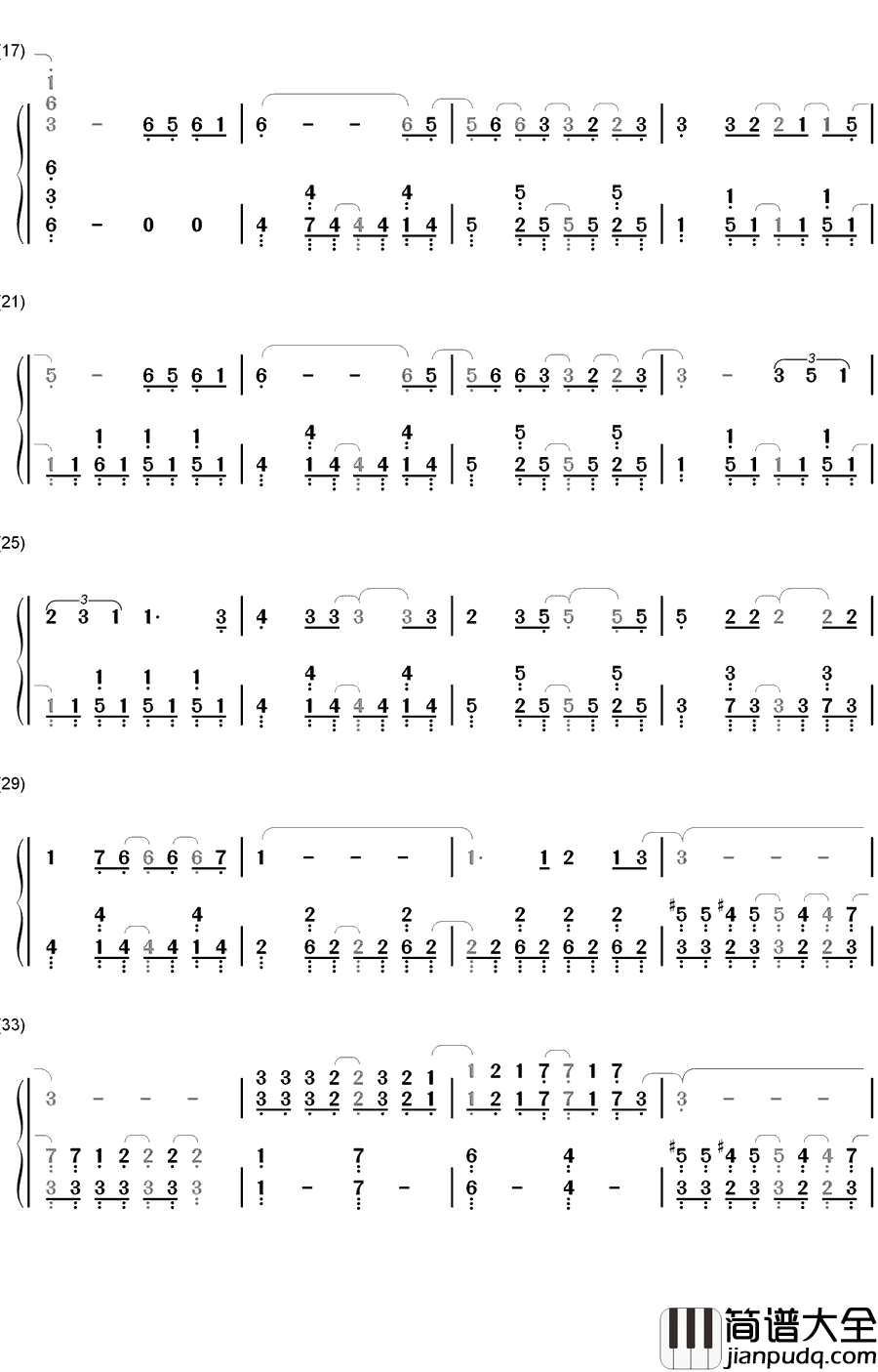 HANABI钢琴简谱_数字双手_いきものがかり__生物股长
