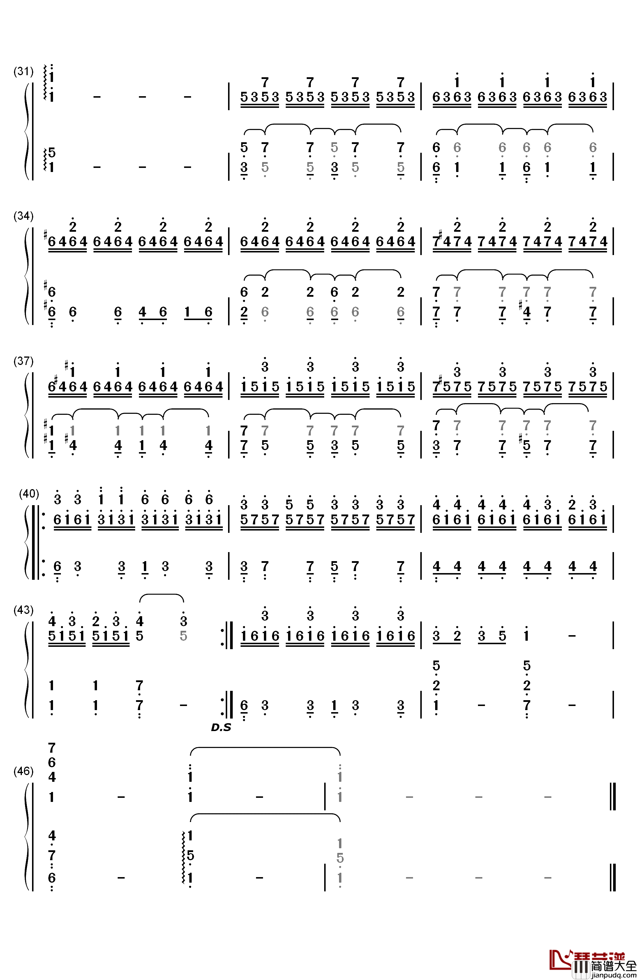 Somewhere_Only_We_Know钢琴简谱_数字双手_Lily_Allen