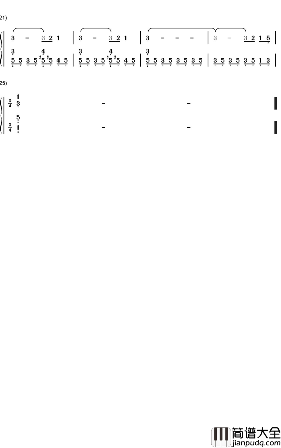 离别钢琴简谱_数字双手_肖邦