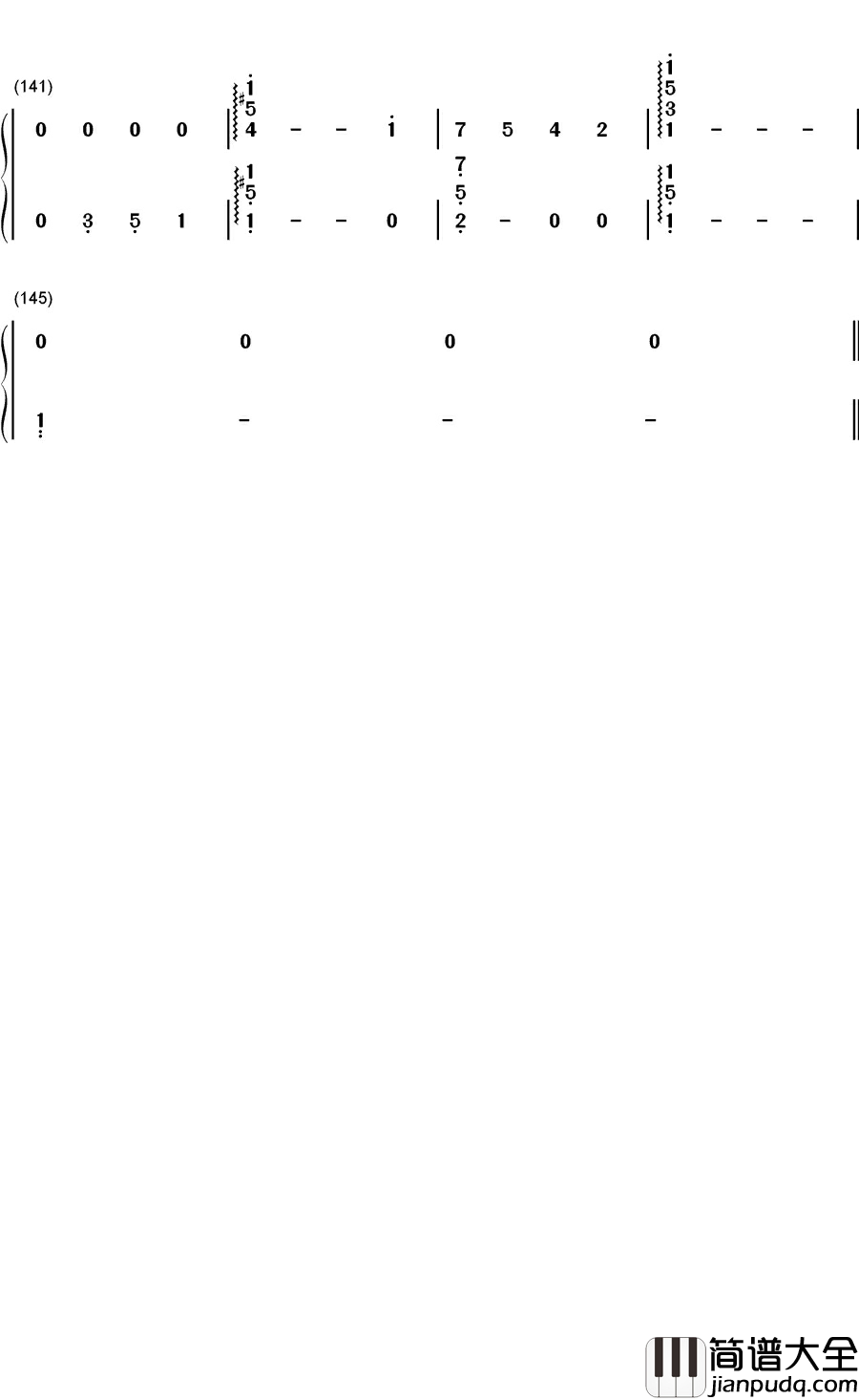 樱花树下钢琴简谱_数字双手_张敬轩