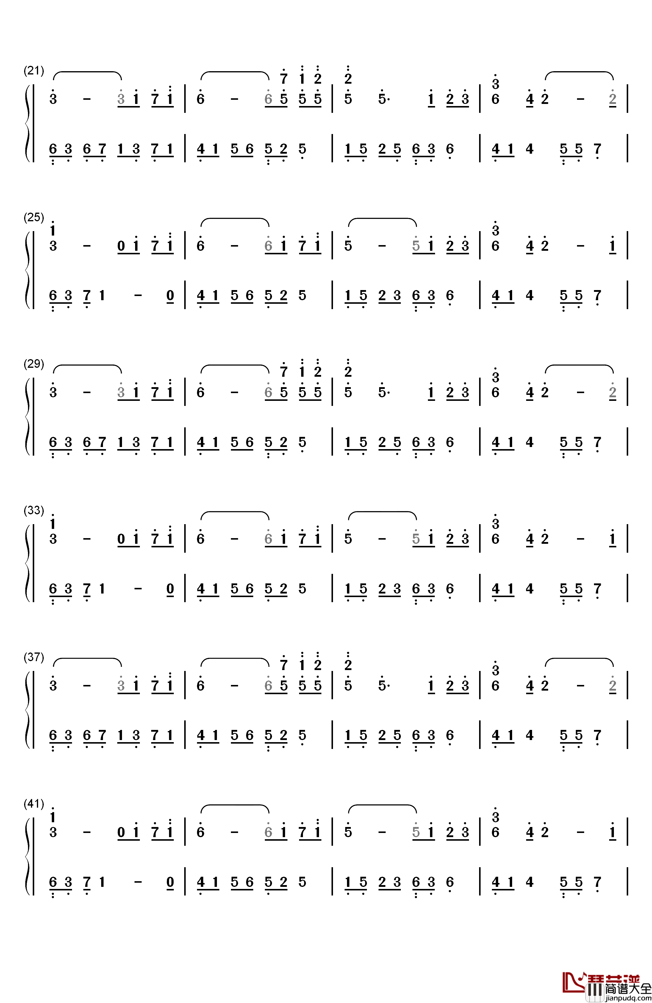 In_The_Wind钢琴简谱_数字双手_July