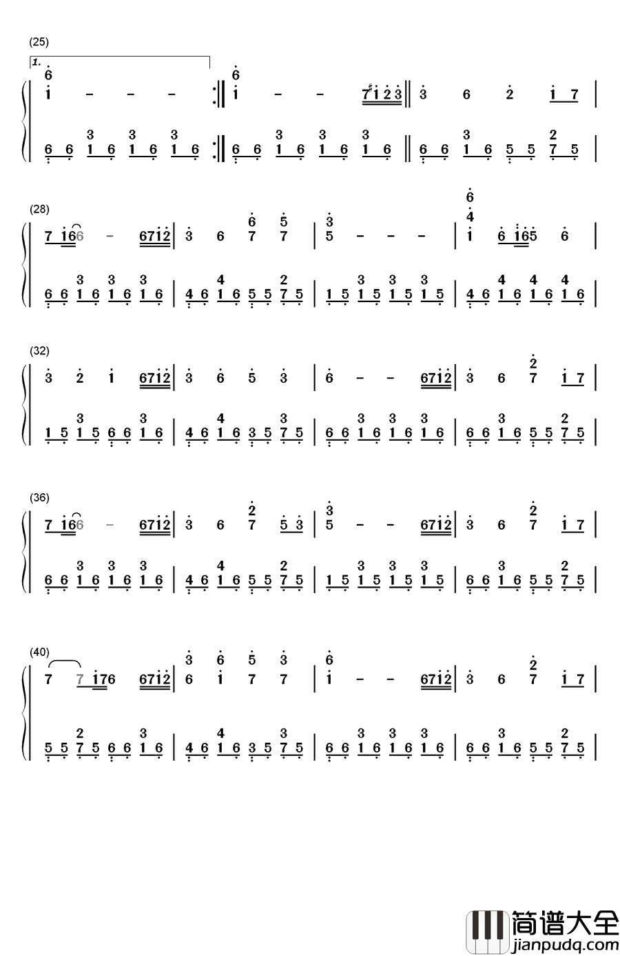 放开钢琴简谱_数字双手_爱乐团