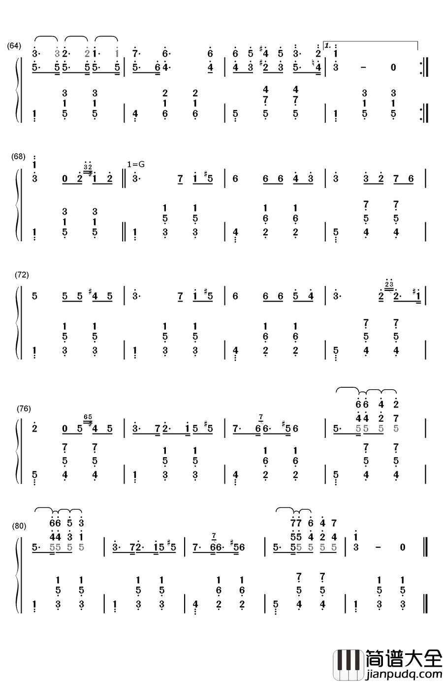 高山少女之梦钢琴简谱_数字双手_拉毕斯基