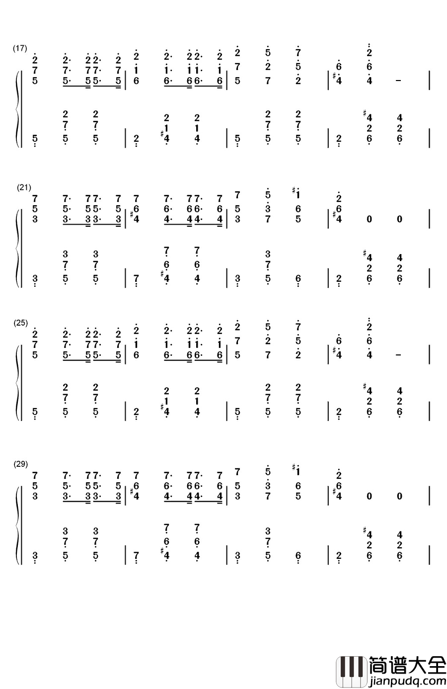 格特鲁德的梦之圆舞曲钢琴简谱_数字双手_贝多芬