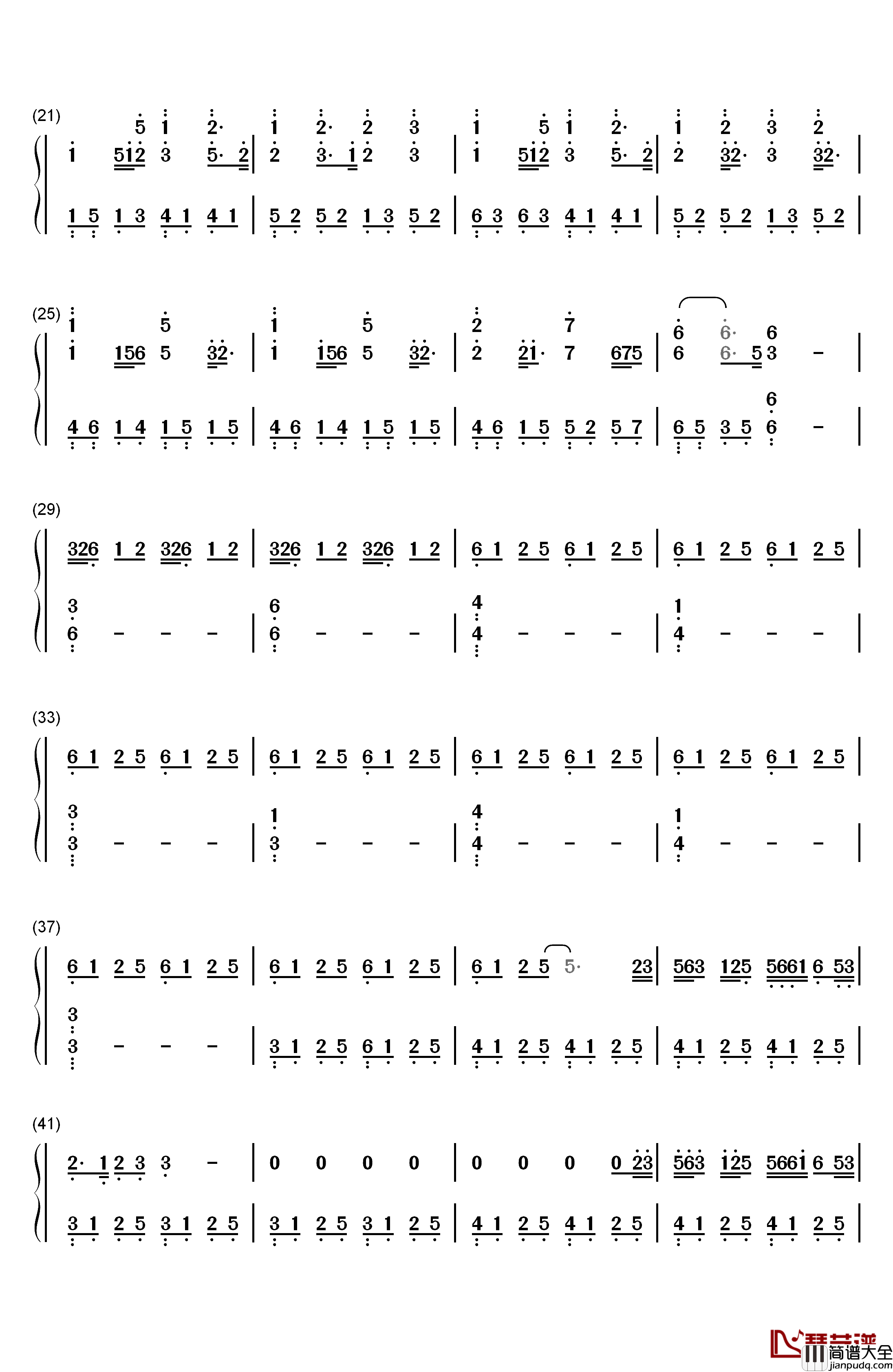 夏影钢琴简谱_数字双手_麻枝准