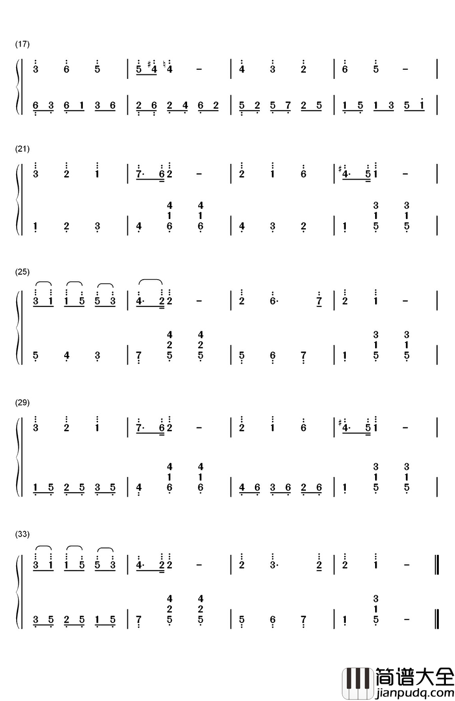 桑塔露琪亚（意大利民歌）钢琴简谱_数字双手_科特劳__Teodoro_Cottrau