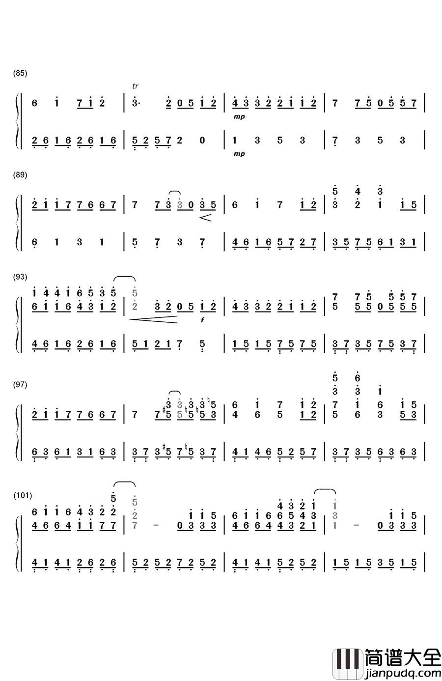 你被写在我的歌里钢琴简谱_数字双手_苏打绿&陈嘉桦