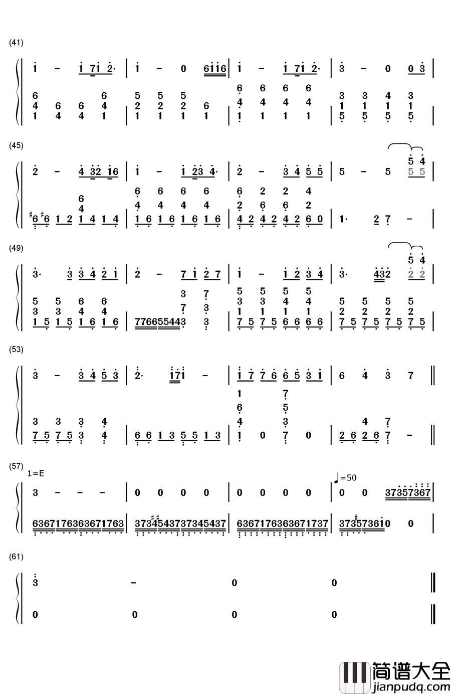 我可以钢琴简谱_数字双手_蔡旻佑