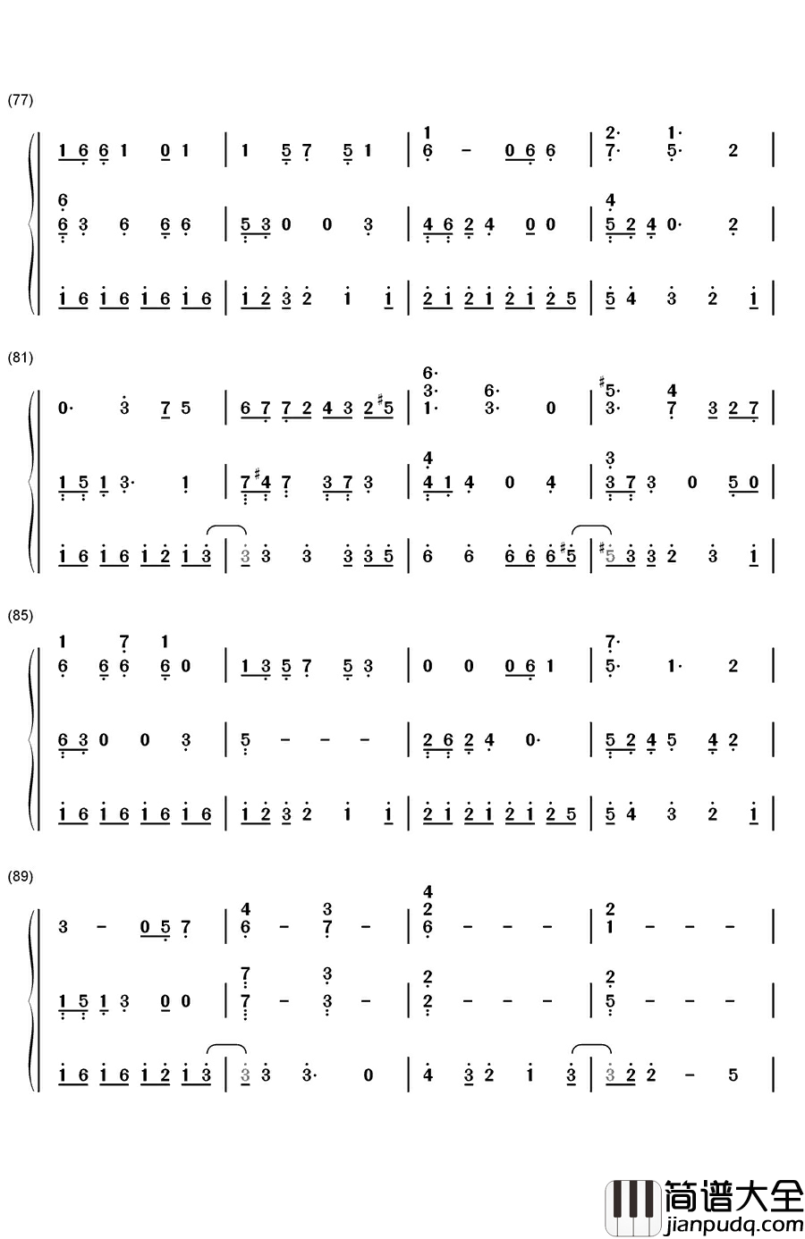 Rainbow_Girl钢琴简谱_数字双手_初音ミク