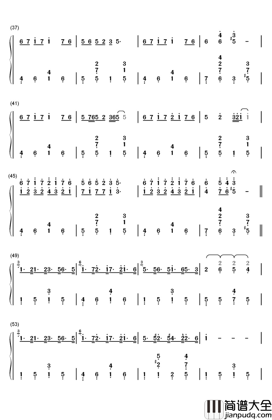 幽默曲钢琴简谱_数字双手_安东•德沃夏克