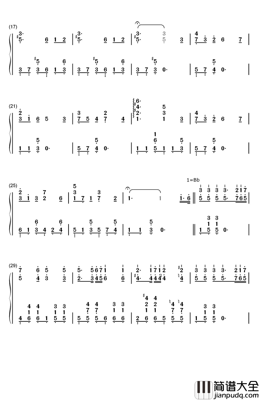 花之歌钢琴简谱_数字双手_兰格