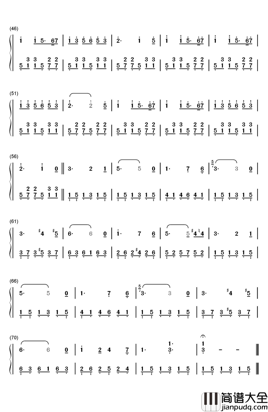 路旁的玫瑰钢琴简谱_数字双手_奥托.菲舍尔