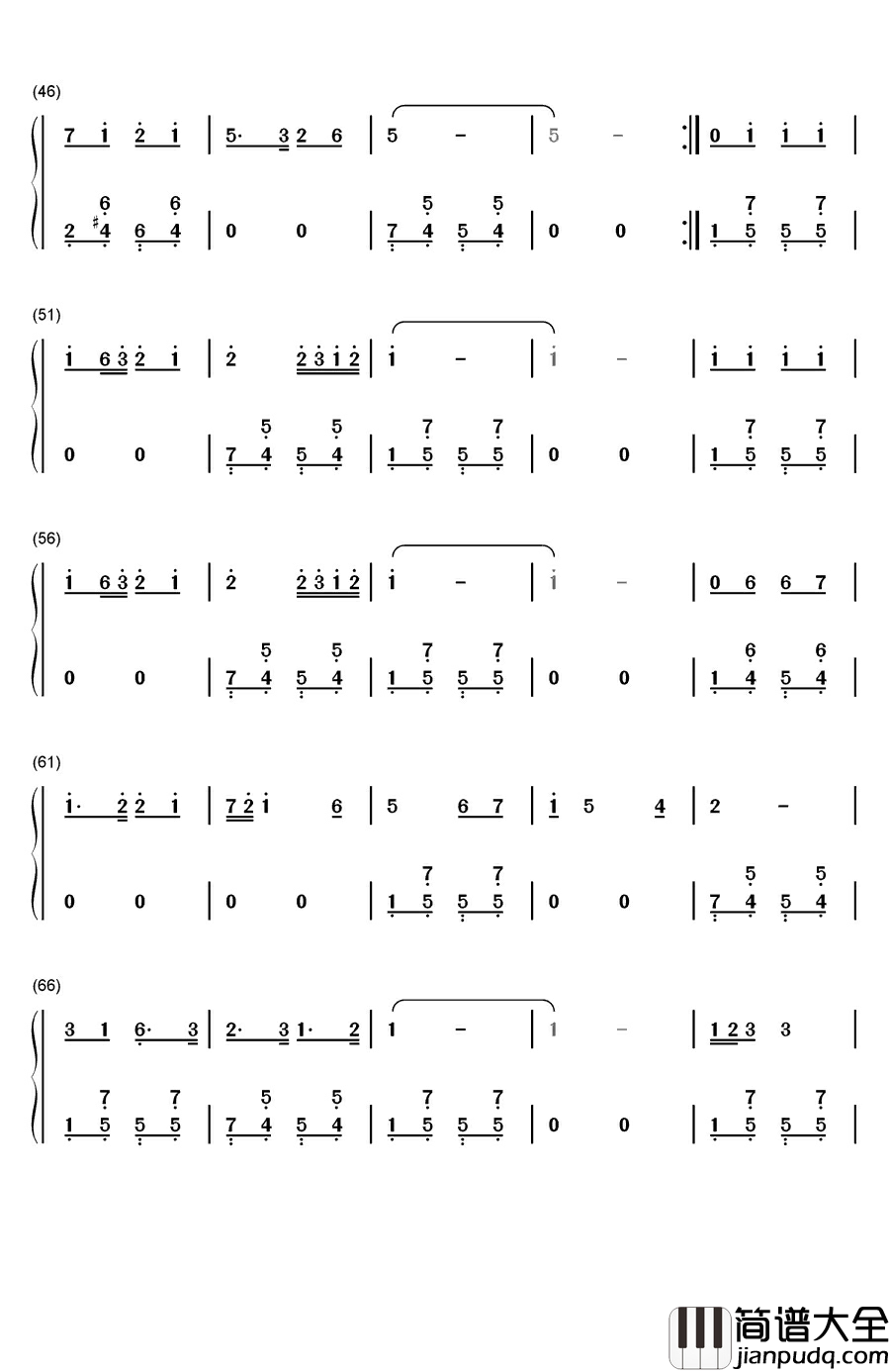 祝酒歌钢琴简谱_数字双手_李光羲