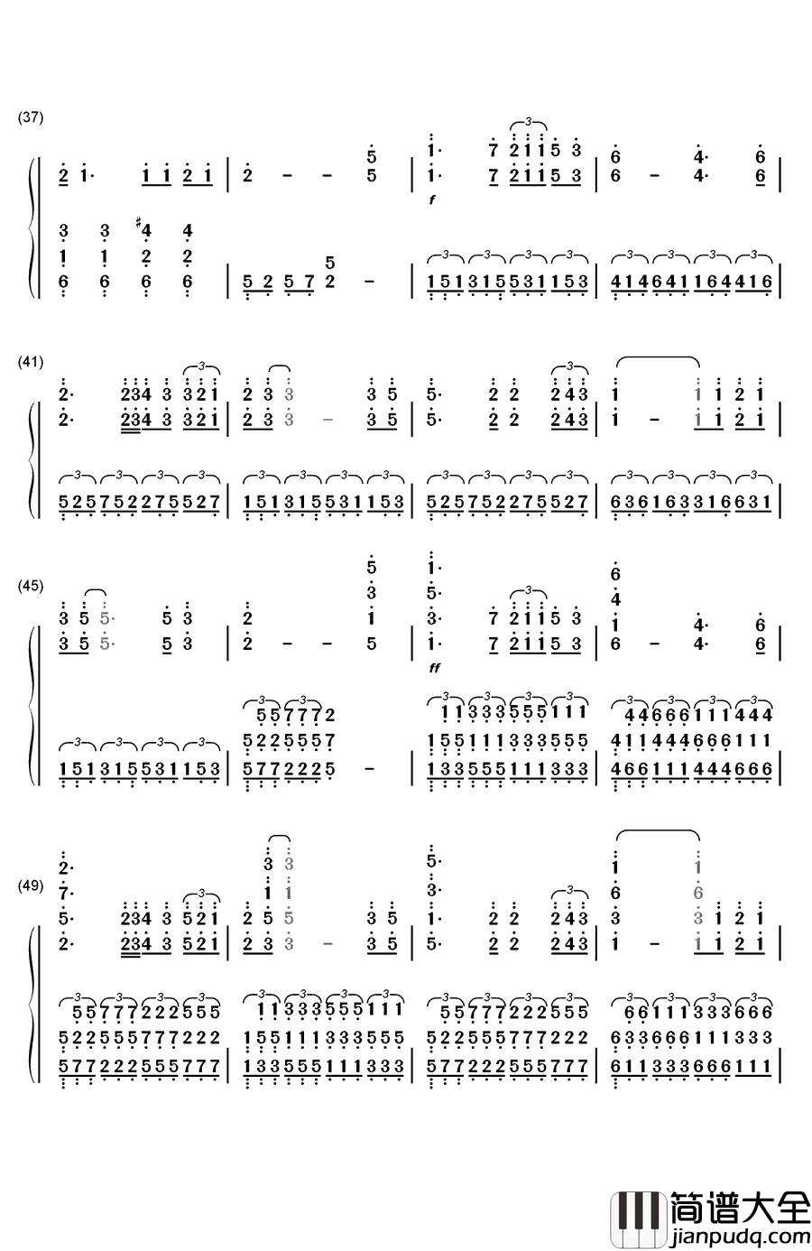 追寻钢琴简谱_数字双手_孙楠