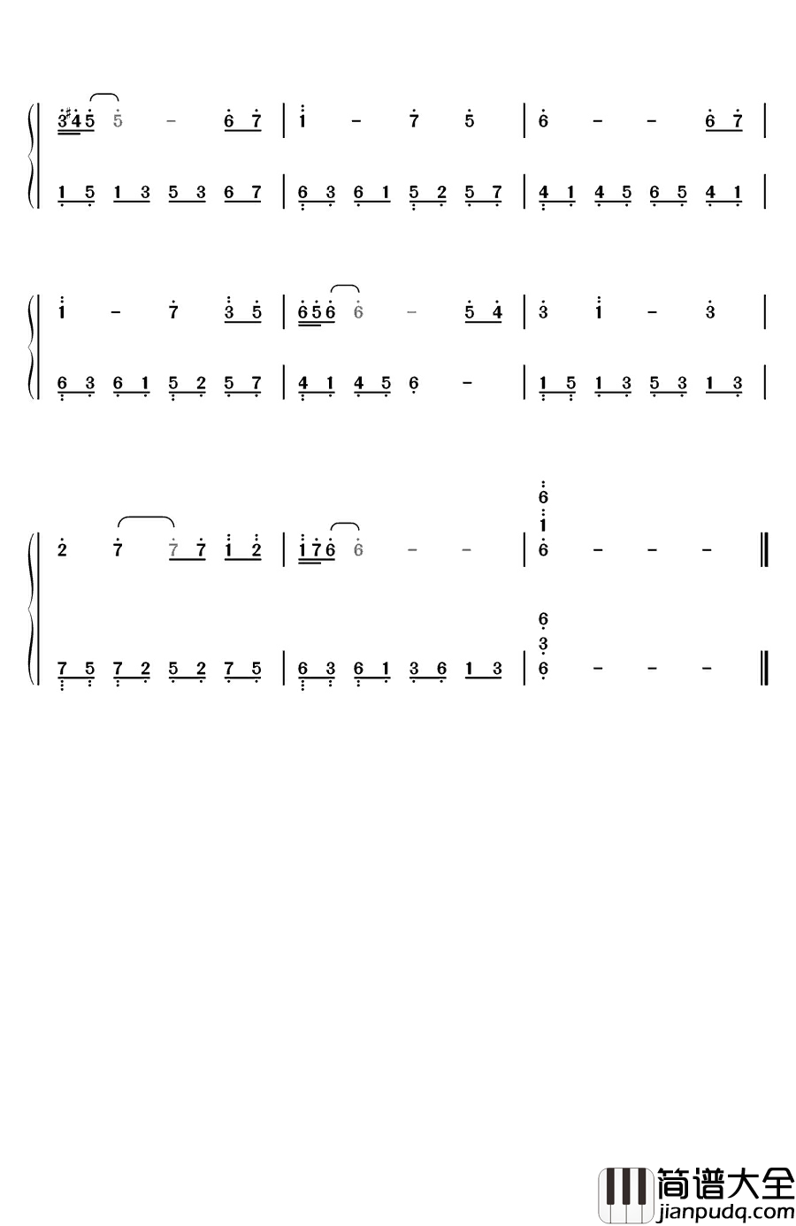 碧き雫钢琴简谱_数字双手_Falcom