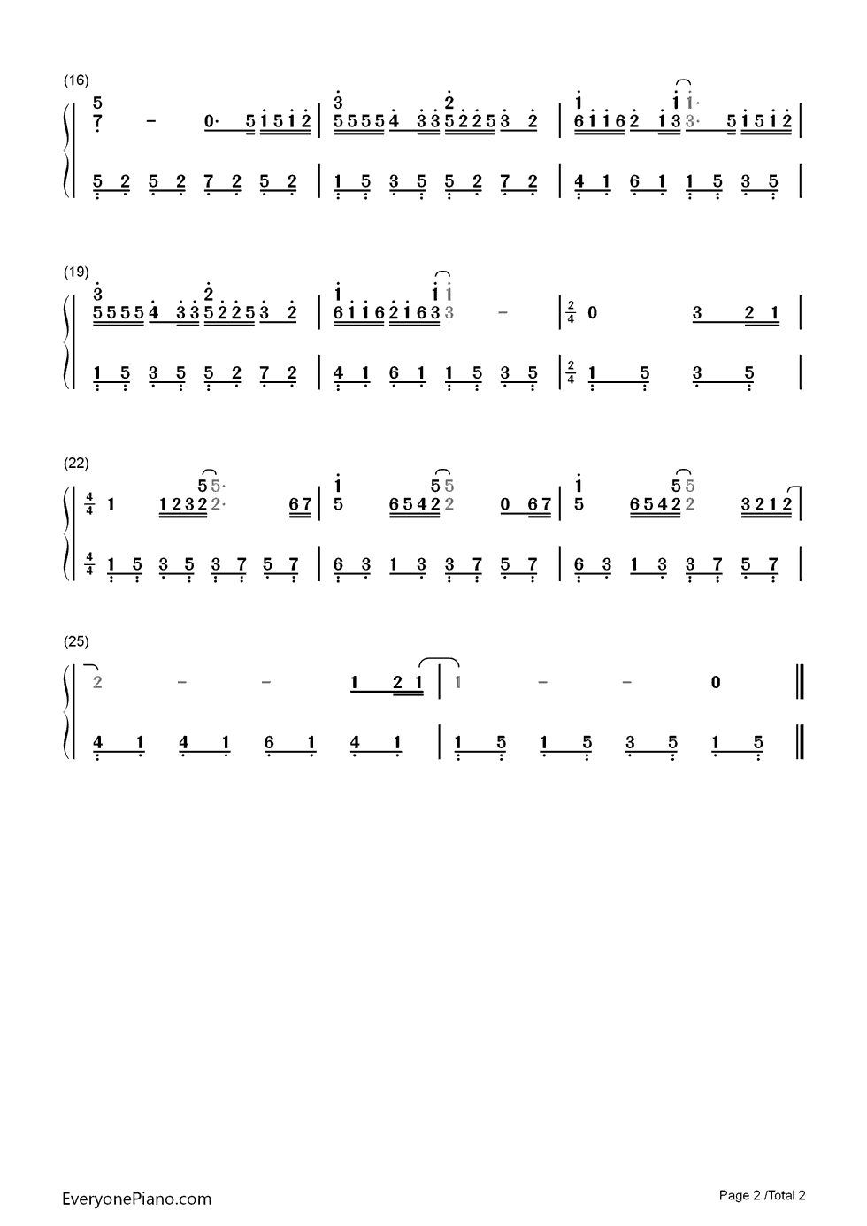 让我欢喜让我忧钢琴简谱_数字双手_周华健