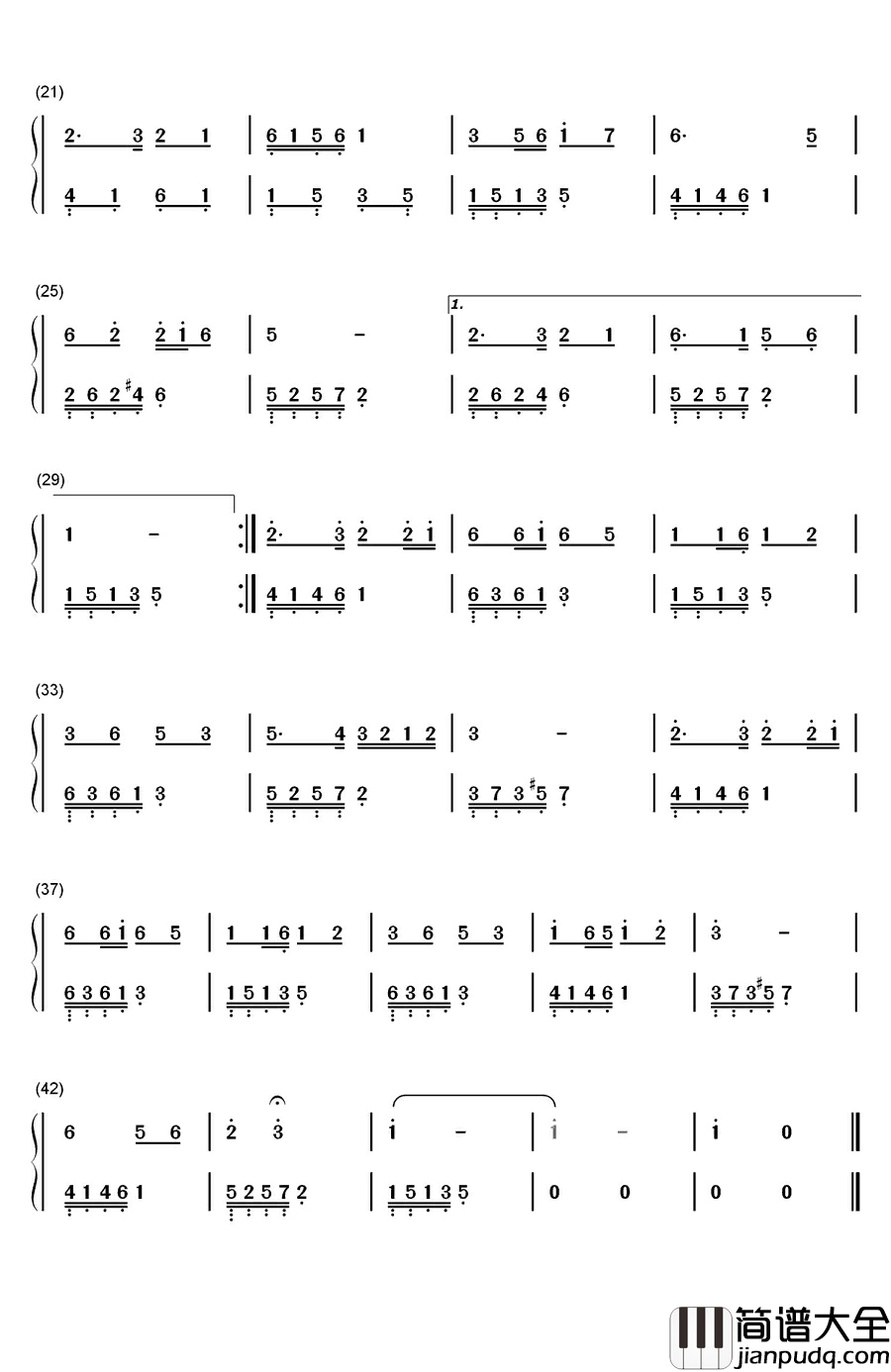 红星照我去战斗钢琴简谱_数字双手_李双江