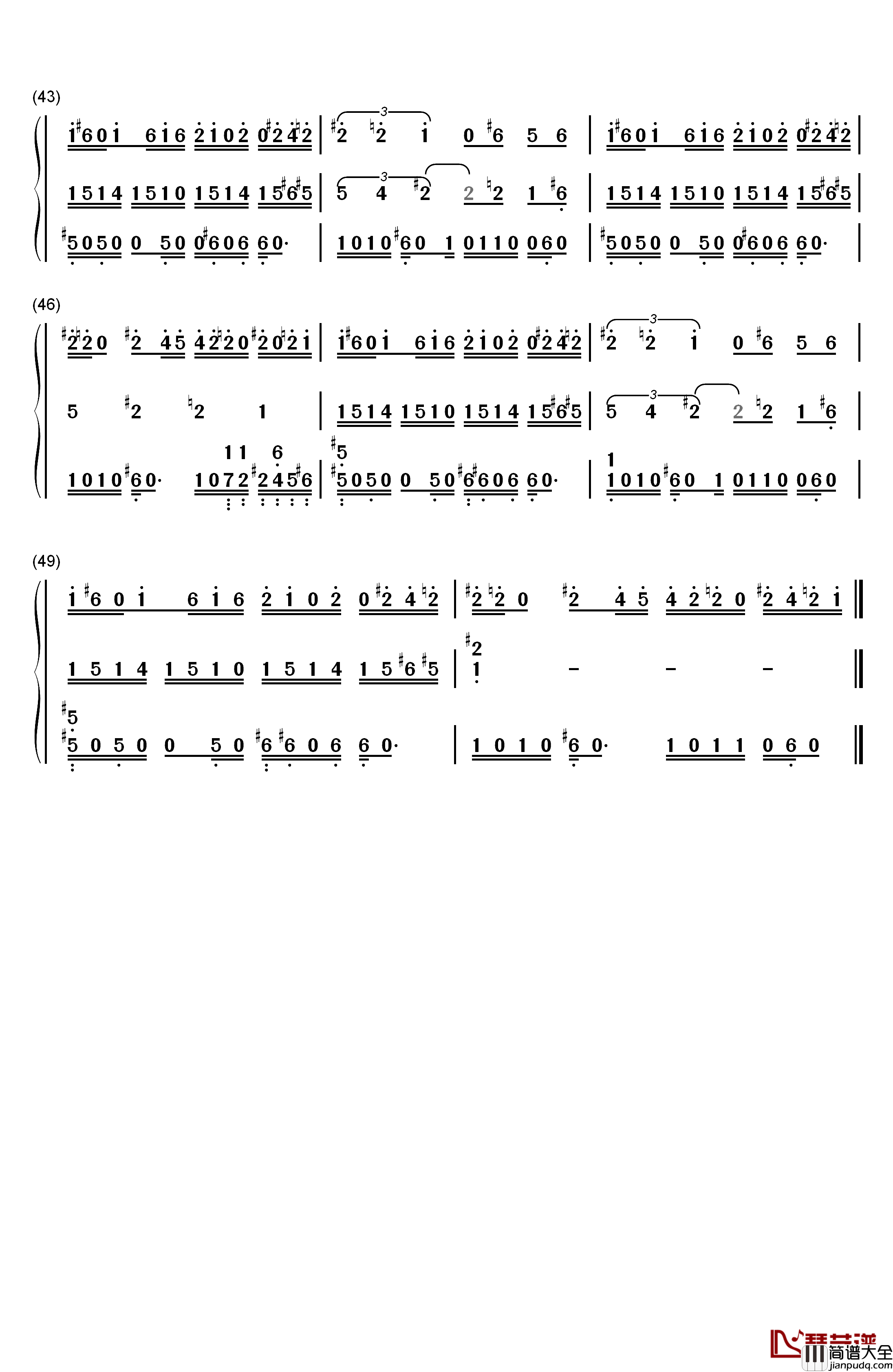 植物大战僵尸钢琴简谱_数字双手_Plants_vs._Zombies