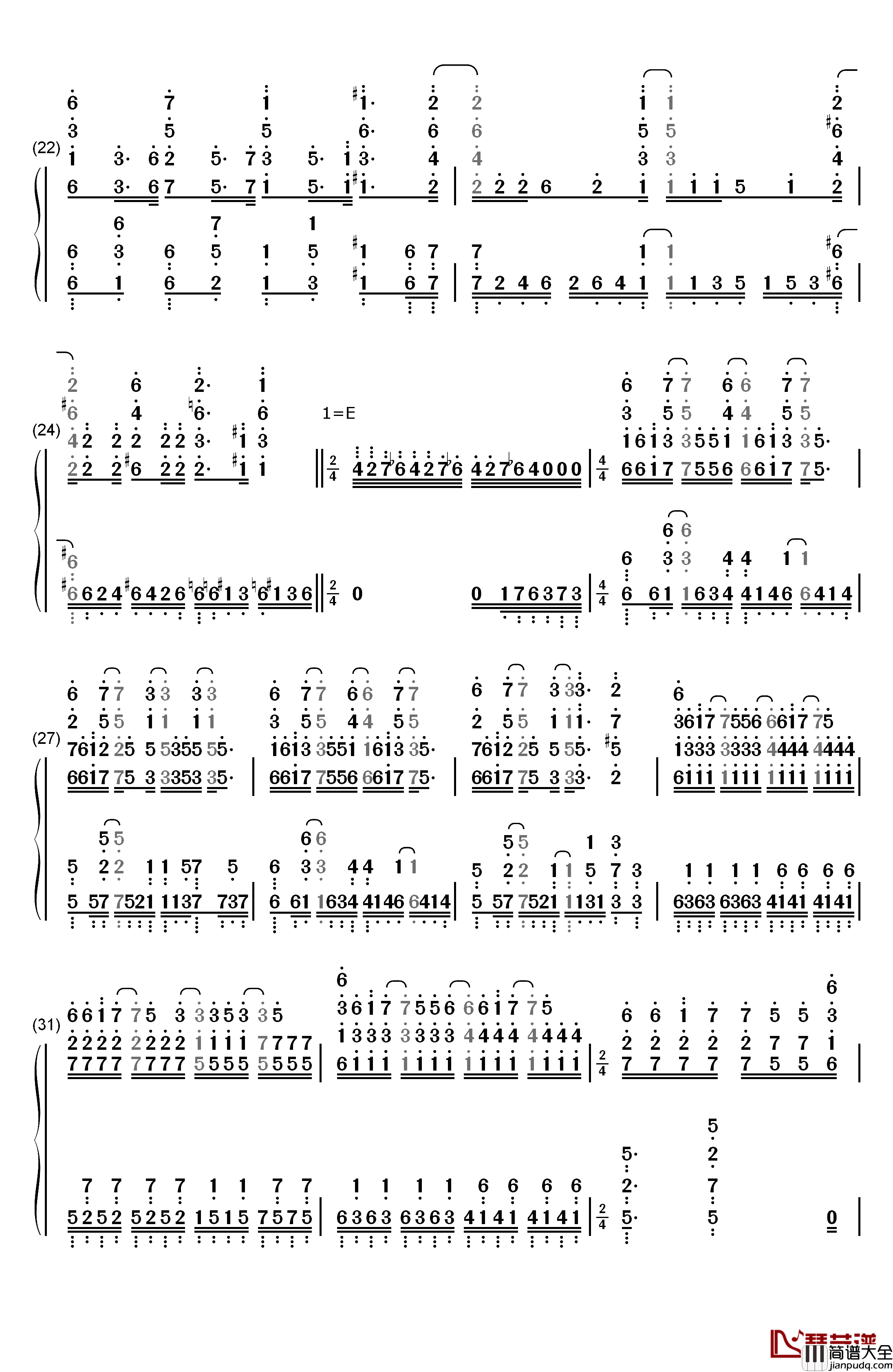 红莲之弓矢钢琴简谱_数字双手_Linked_Horizon