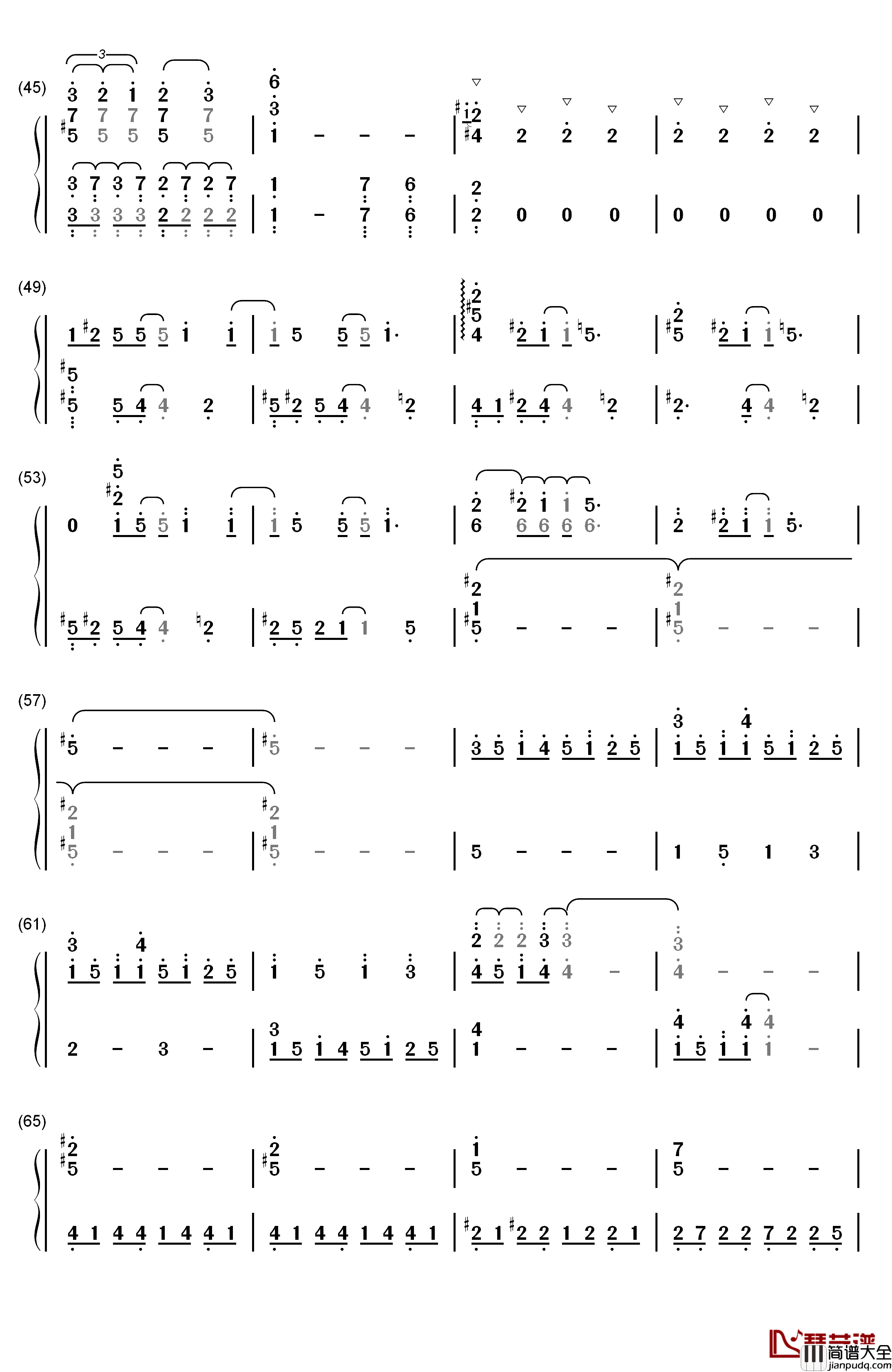 Do_You_Want_to_Build_a_Snowman钢琴简谱_数字双手_Kristen_Bell