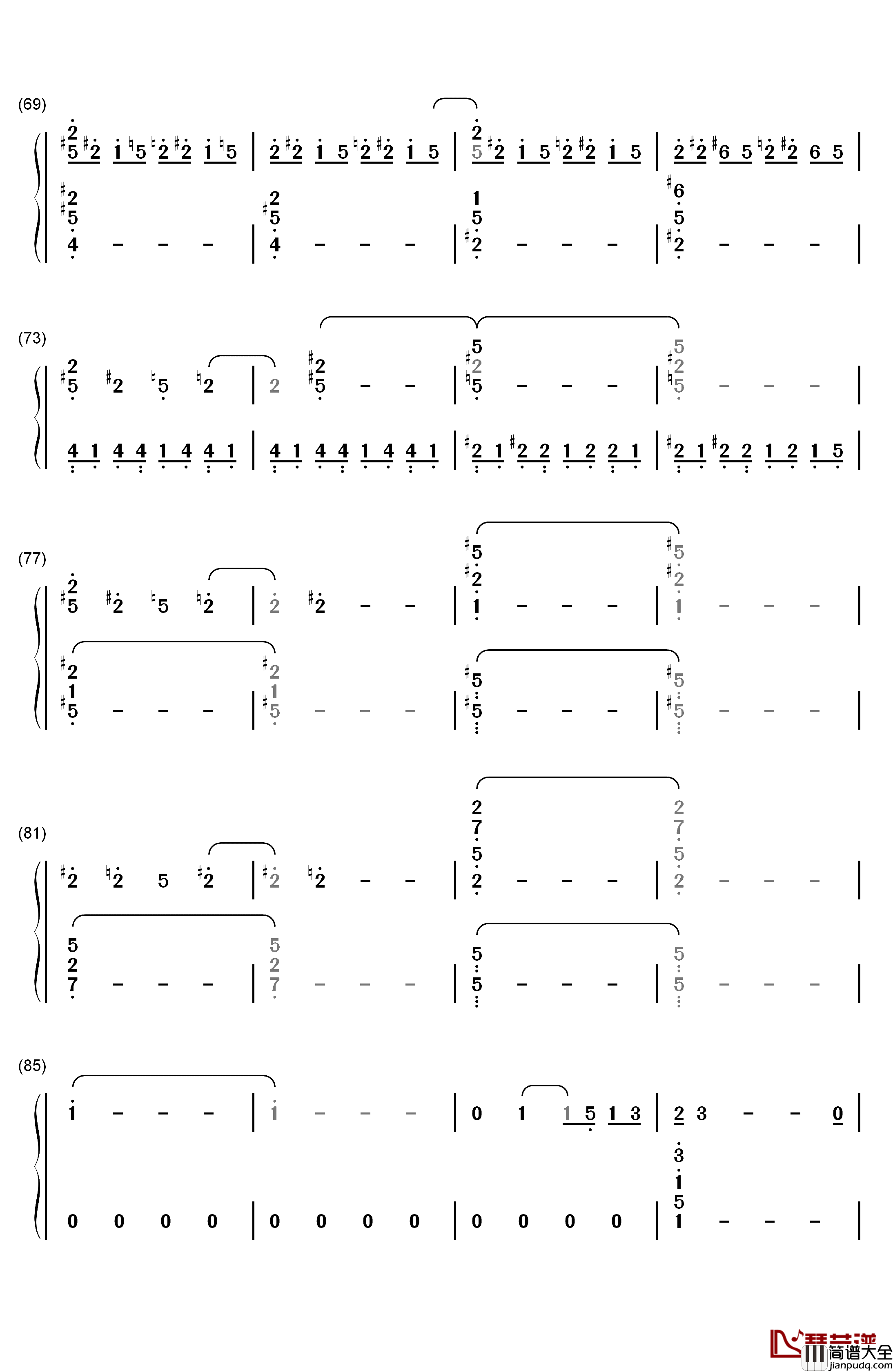 Do_You_Want_to_Build_a_Snowman钢琴简谱_数字双手_Kristen_Bell