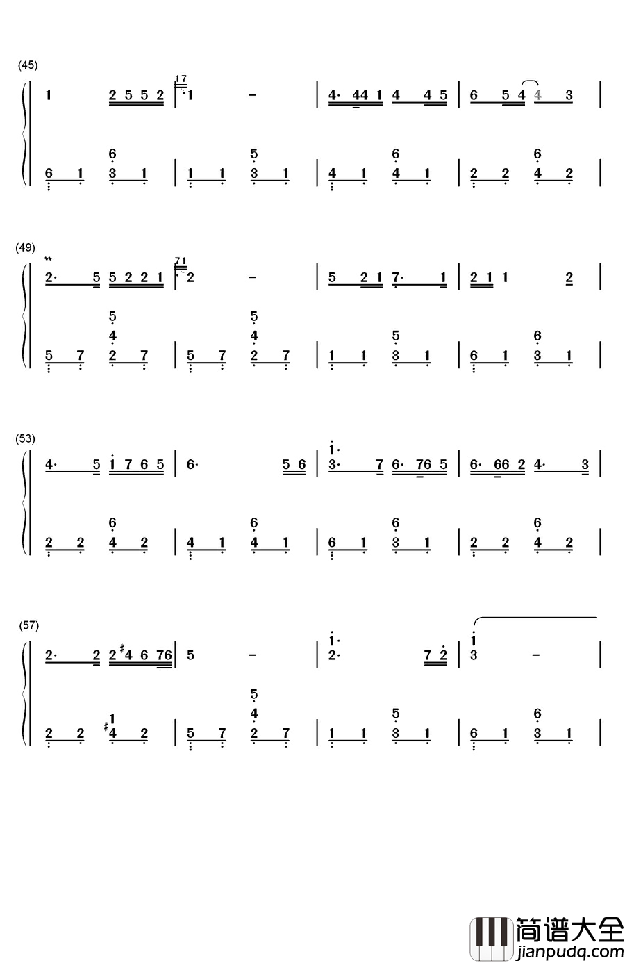 我们是黄河泰山钢琴简谱_数字双手_彭丽媛