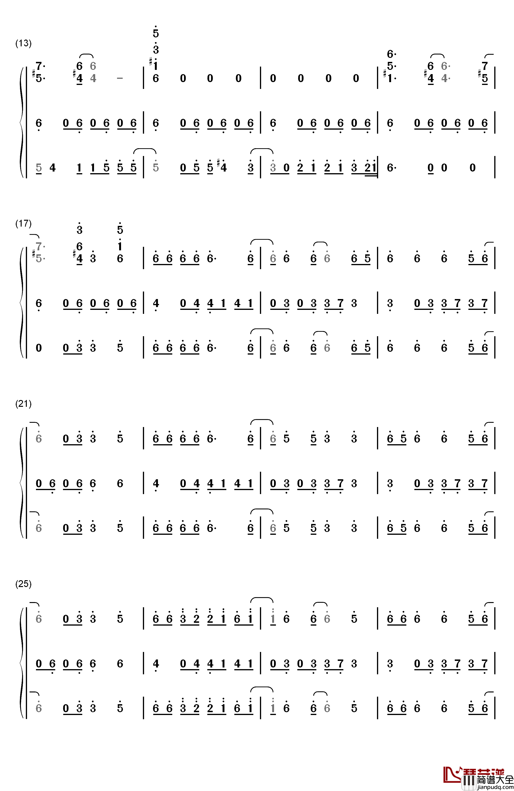 Happy钢琴简谱_数字双手_Pharrell_Williams