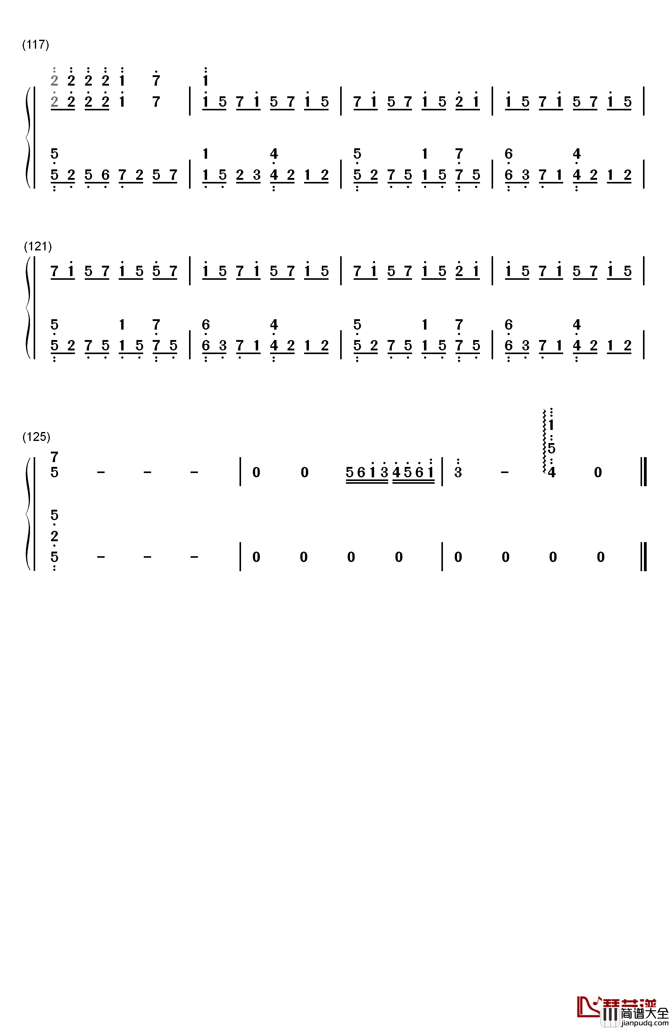 夜光烟花钢琴简谱_数字双手_网友
