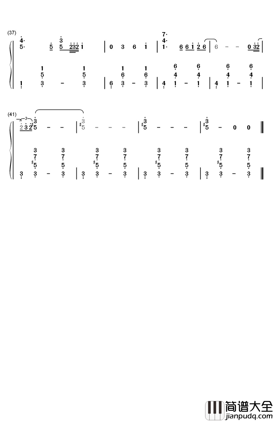 拯救钢琴简谱_数字双手_孙楠
