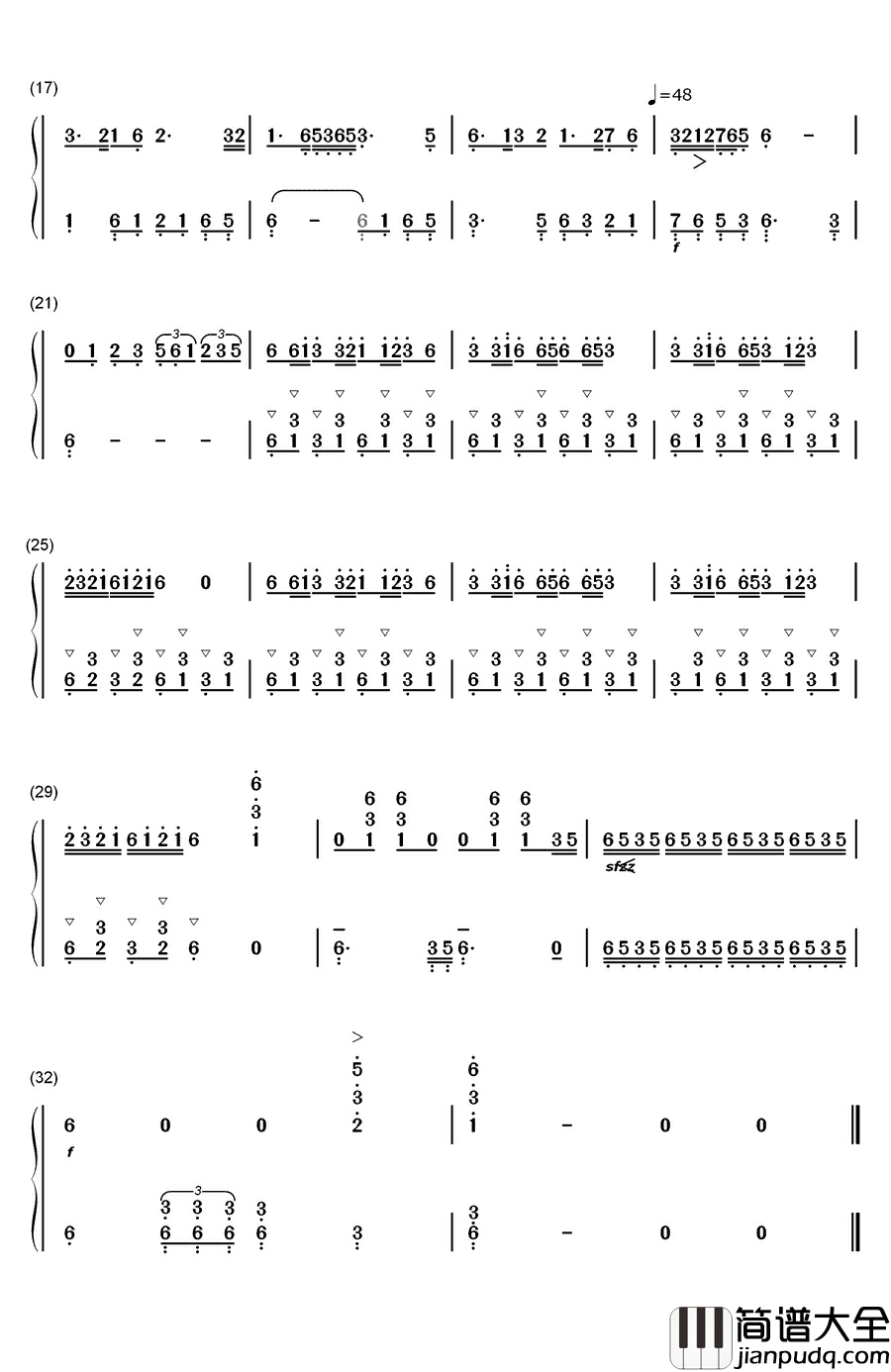 牧民歌唱毛主席钢琴简谱_数字双手_胡适熙