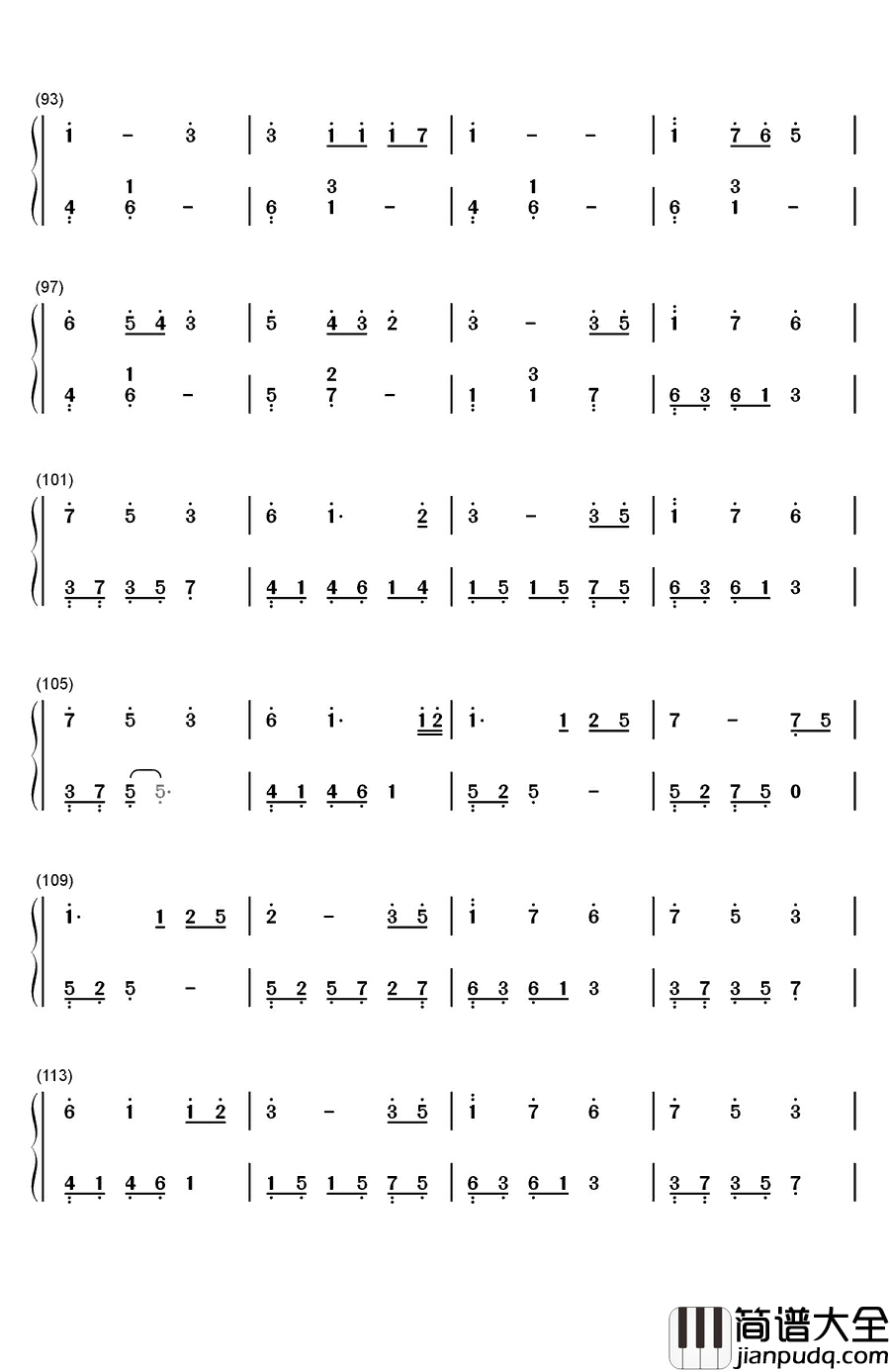 微笑的弧度钢琴简谱_数字双手_何真真