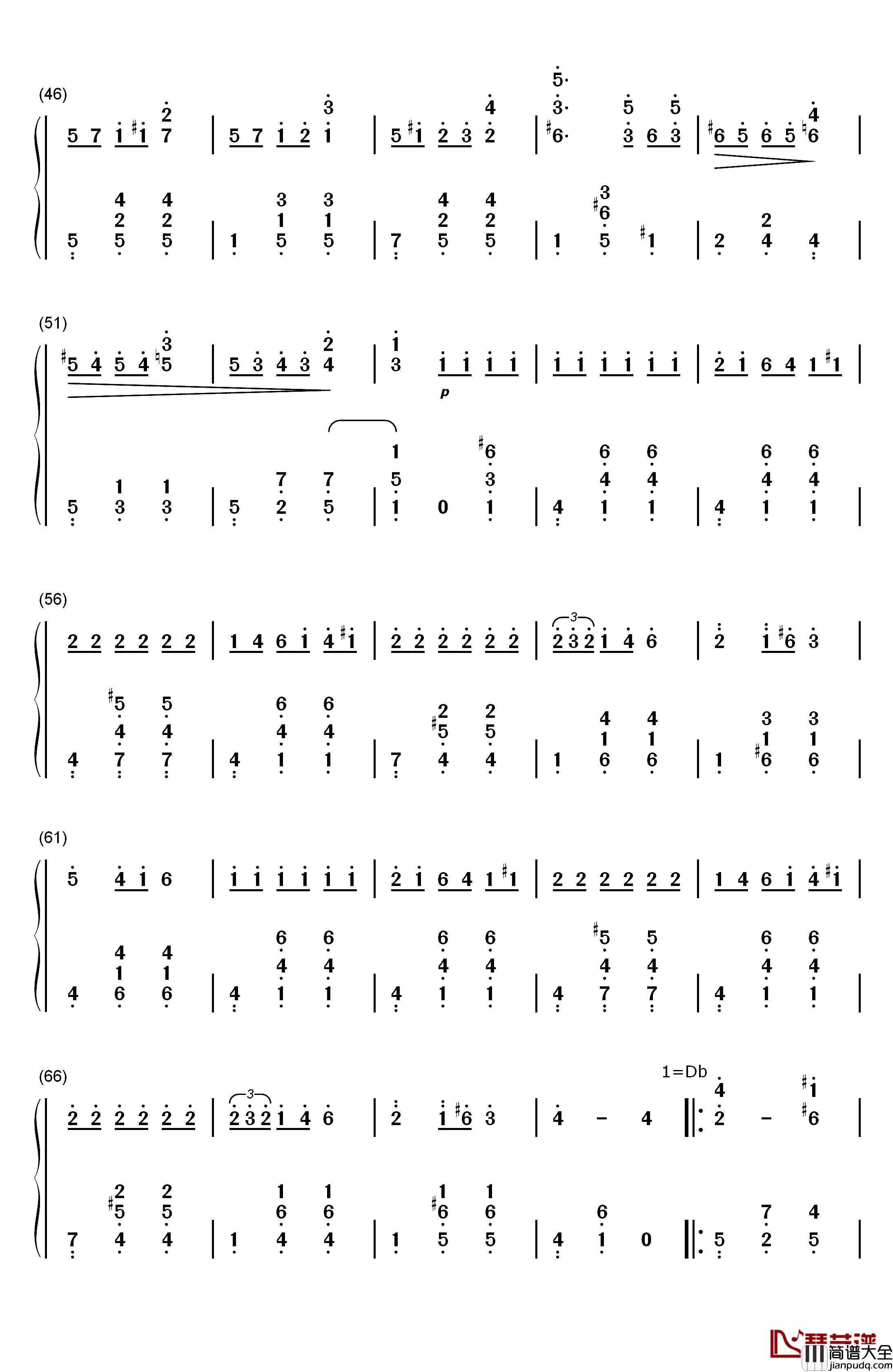 华丽大圆舞曲钢琴简谱_数字双手_肖邦