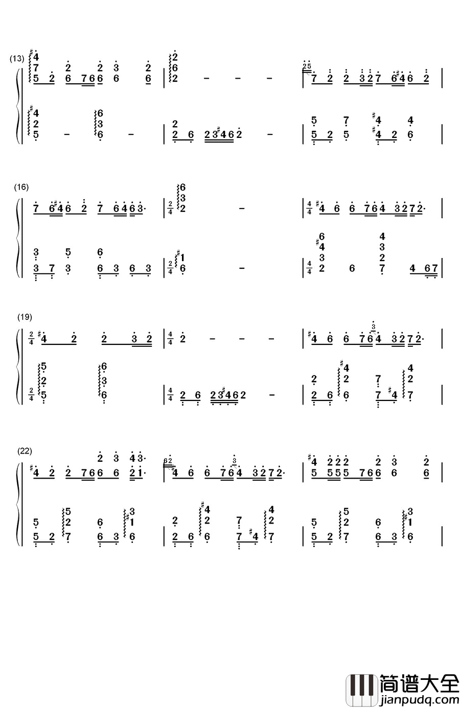 蝴蝶泉边钢琴简谱_数字双手_黄雅莉