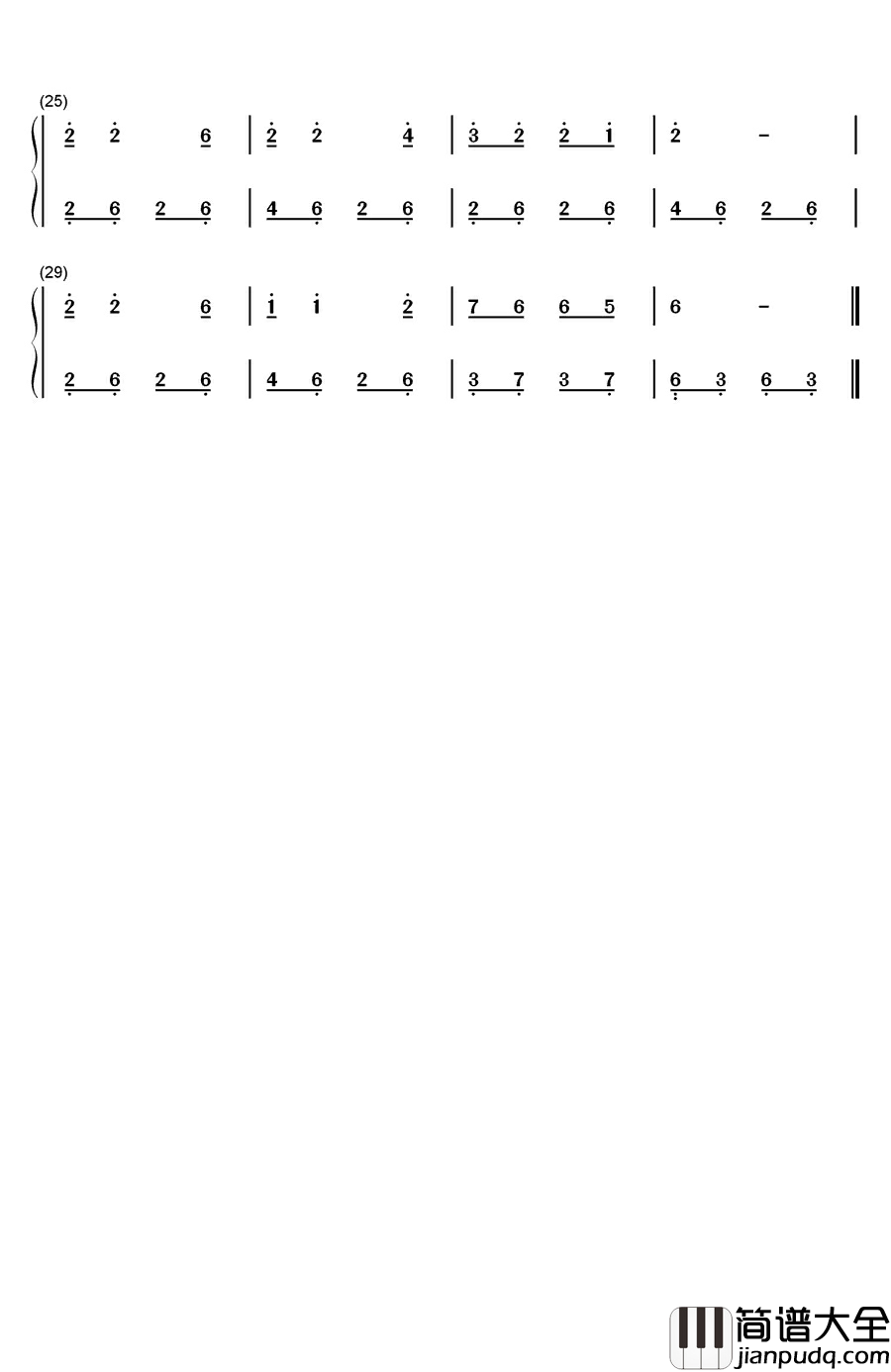 小草钢琴简谱_数字双手_小蓓蕾组合