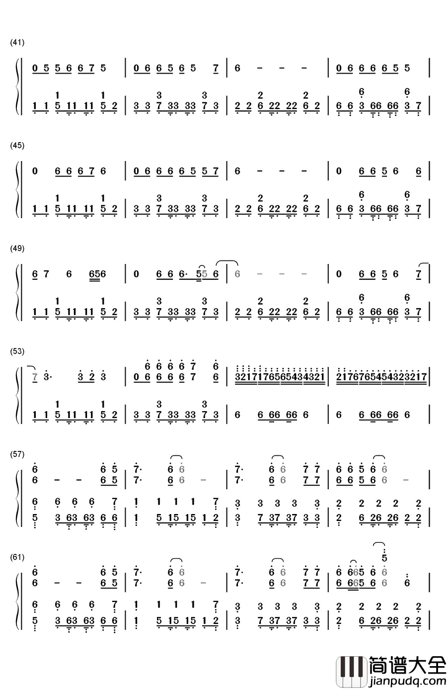 Love_Me_Again钢琴简谱_数字双手_John_Newman