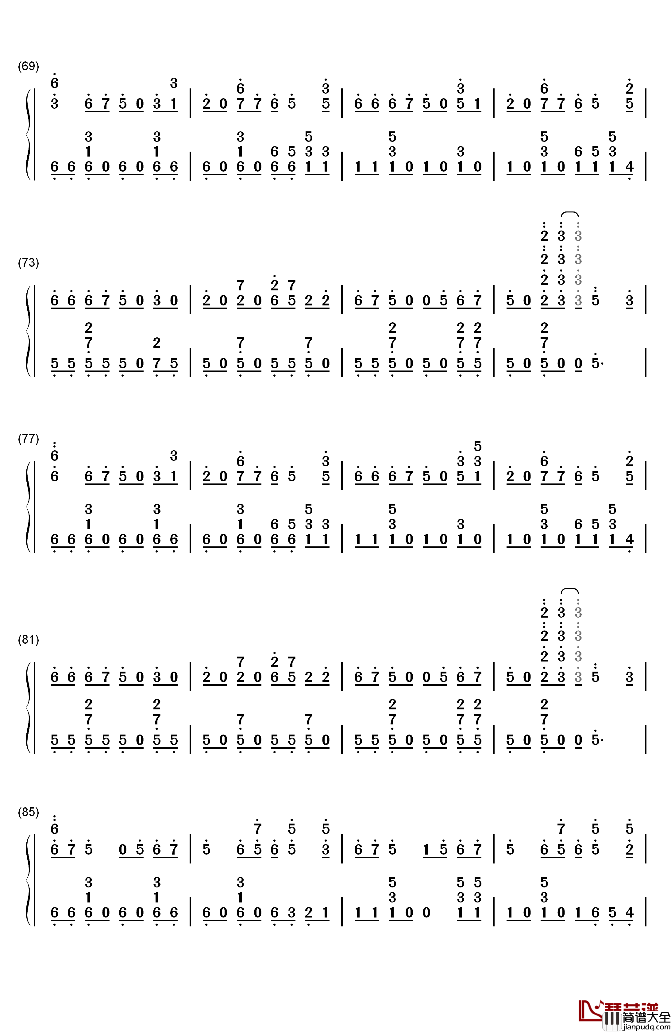 Shake_It_Off钢琴简谱_数字双手_Taylor_Swift