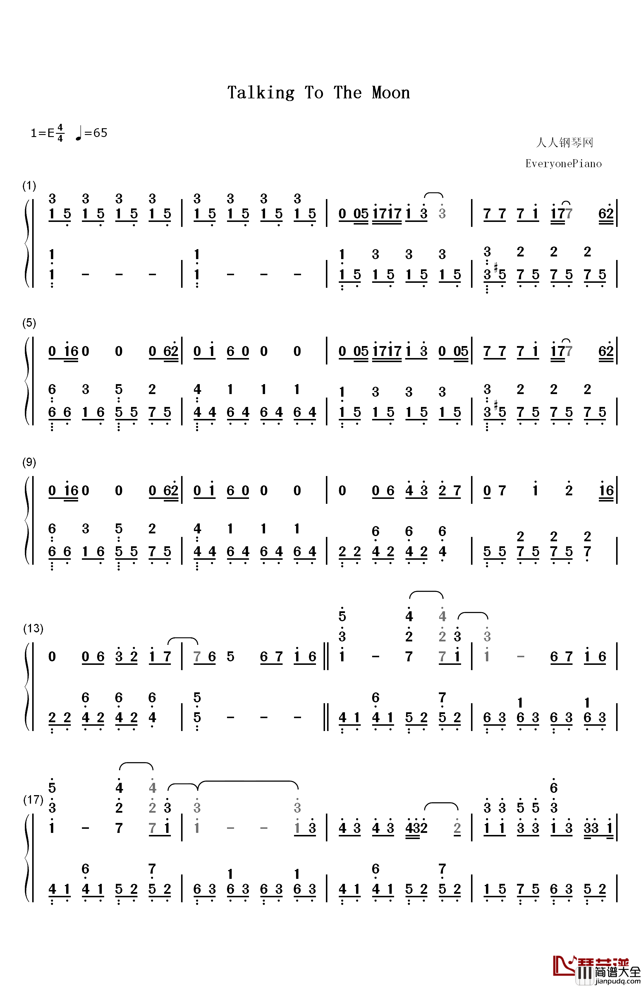 Talking_to_the_Moon_钢琴简谱_数字双手_Bruno_Mars__布鲁诺·马尔斯