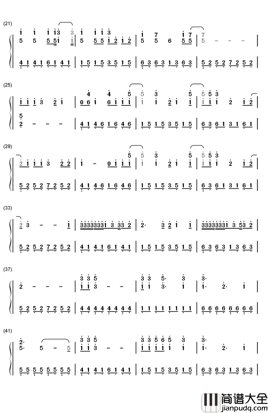 Pompeii完整版钢琴简谱_数字双手_Bastille