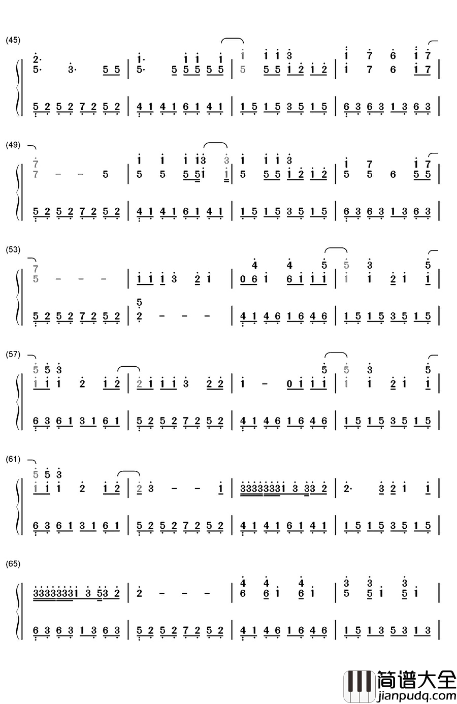 Pompeii完整版钢琴简谱_数字双手_Bastille