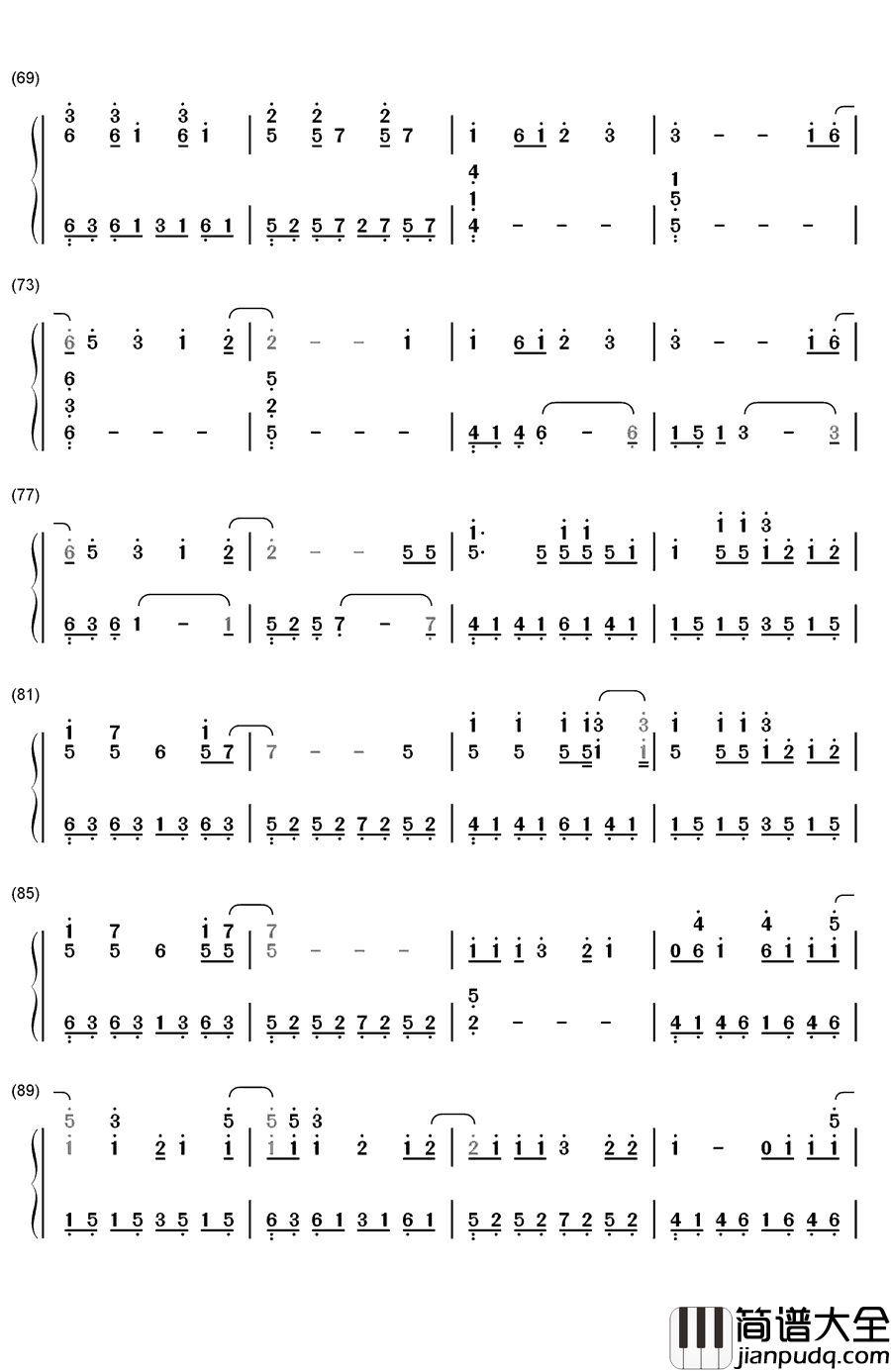 Pompeii完整版钢琴简谱_数字双手_Bastille