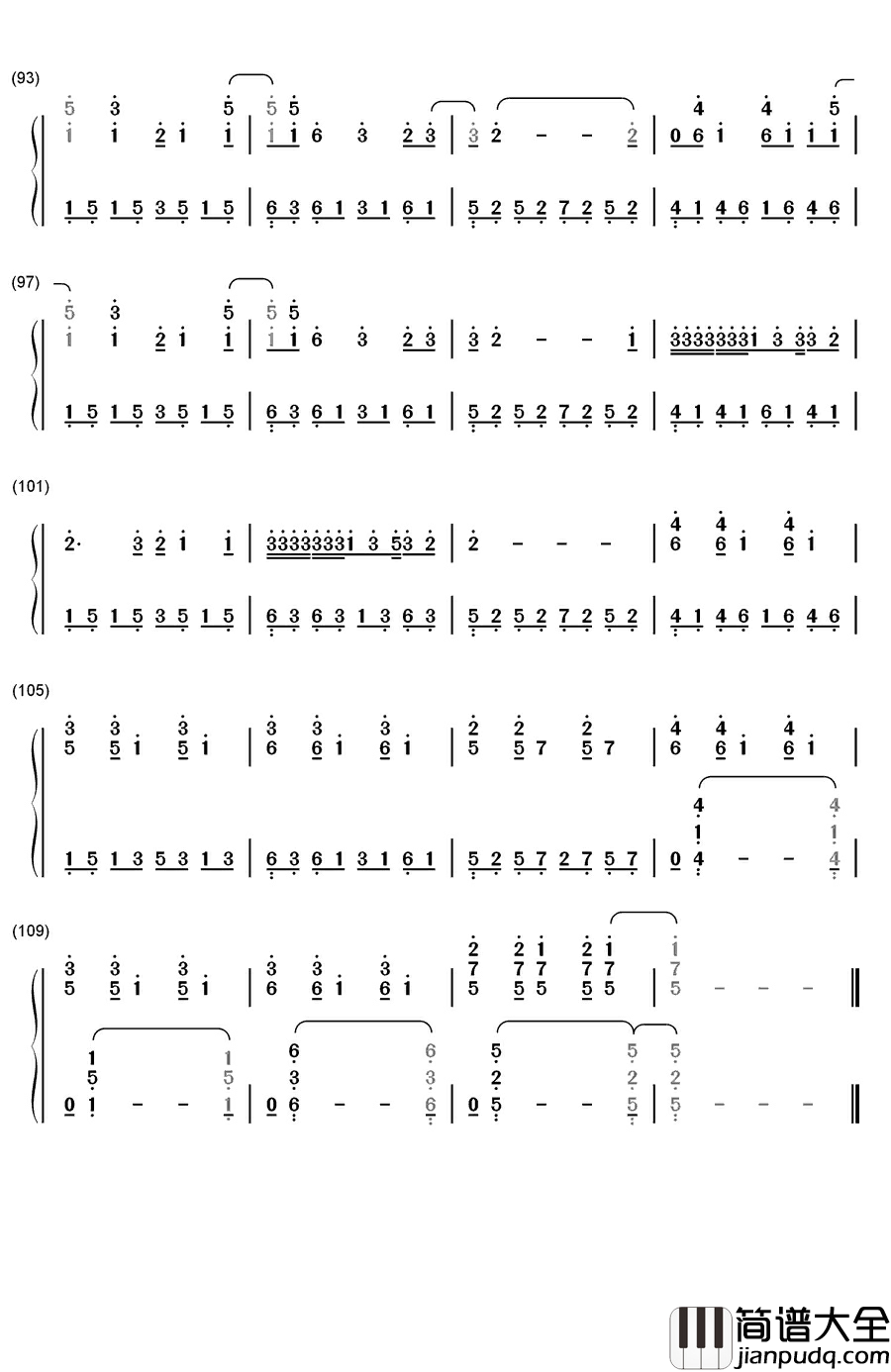 Pompeii完整版钢琴简谱_数字双手_Bastille
