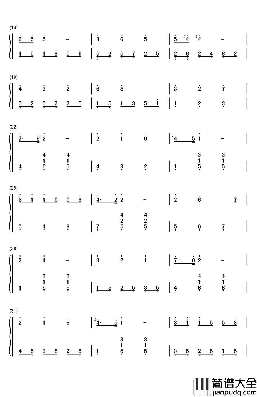 桑塔露琪亚钢琴简谱_数字双手_特奥多罗·科特劳__Teodoro_Cottrau